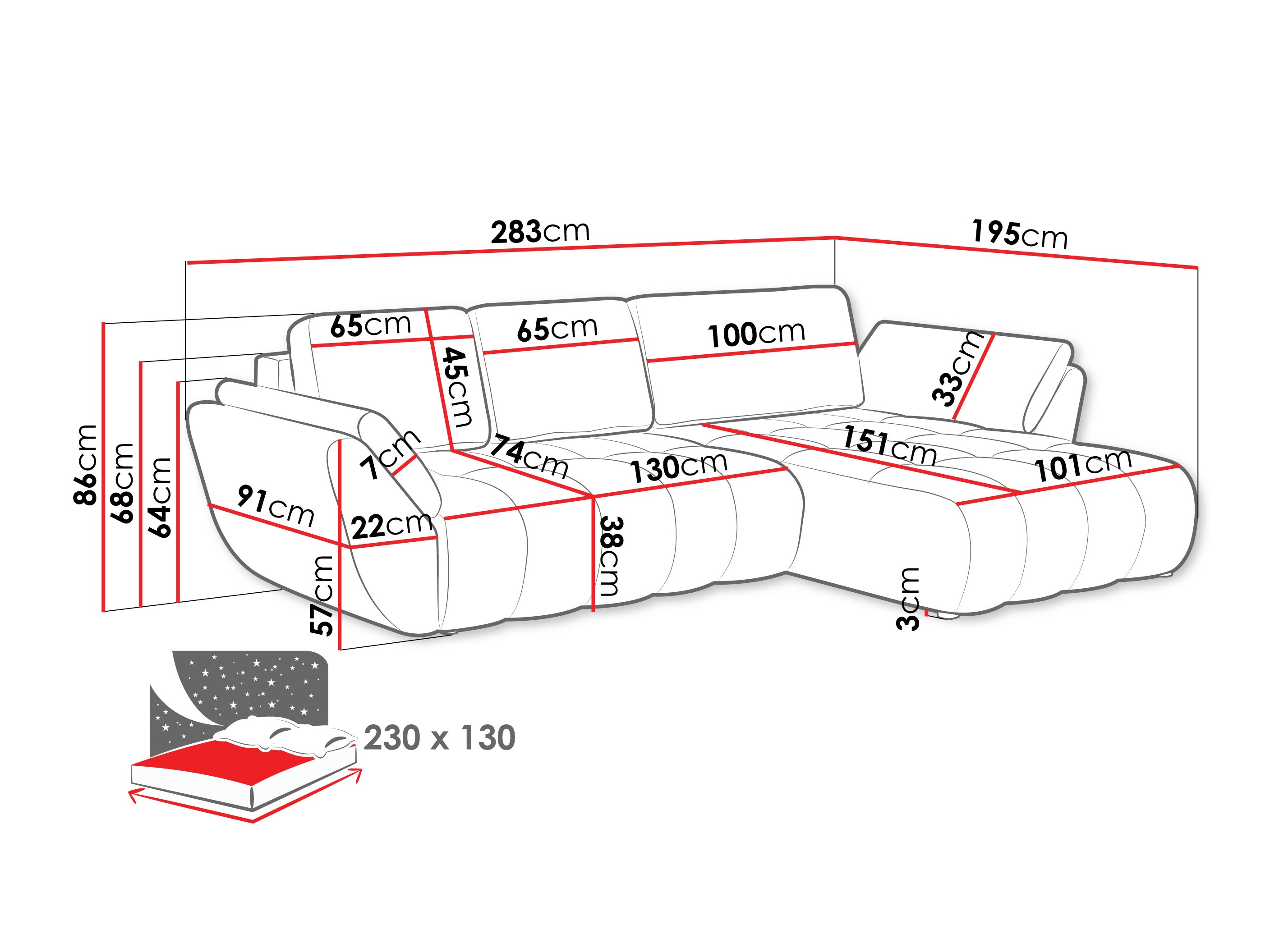Hjørnesofa Circum (Lumo 55)