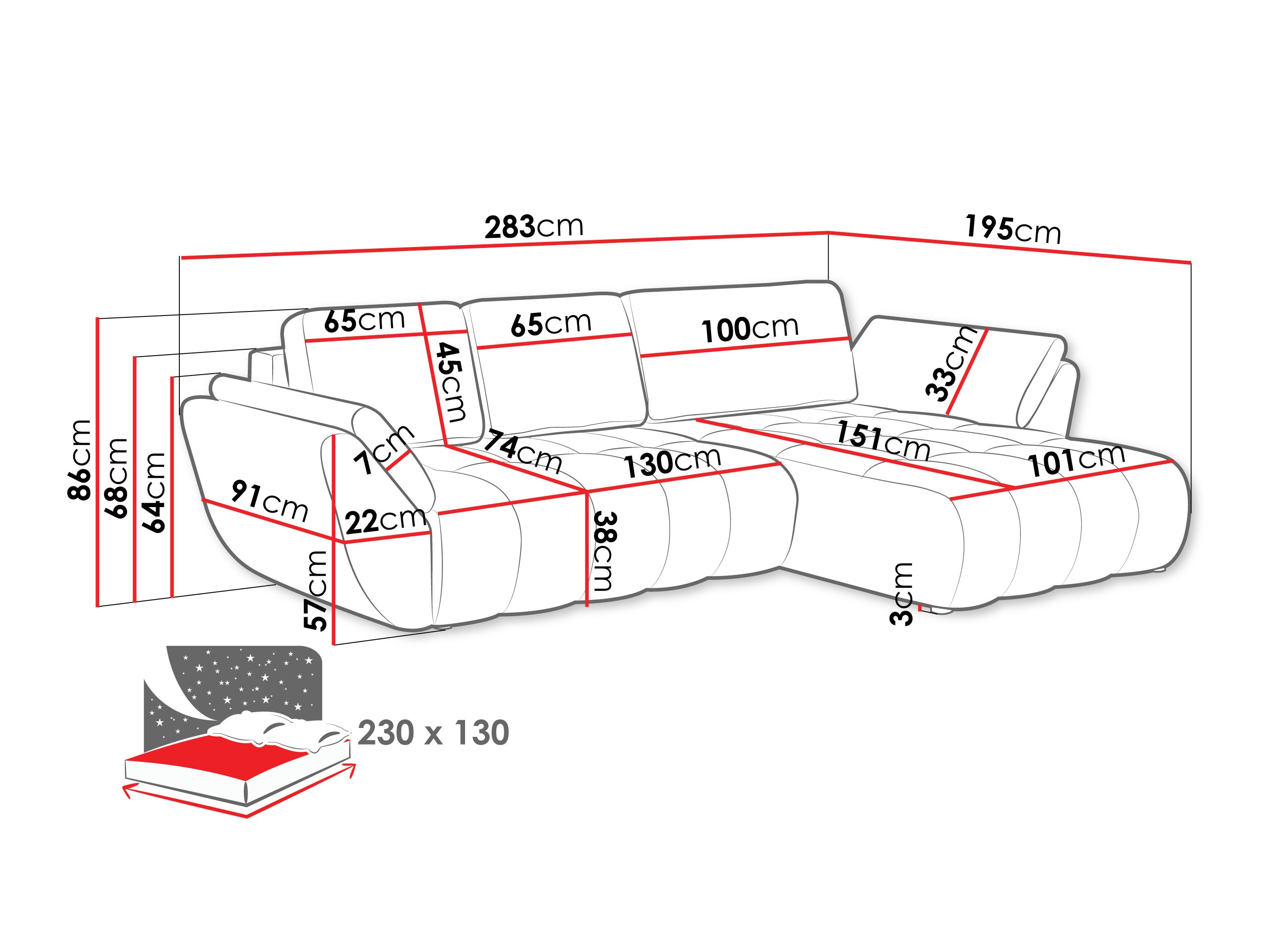 Hjørnesofa Circum (Lumo 65)