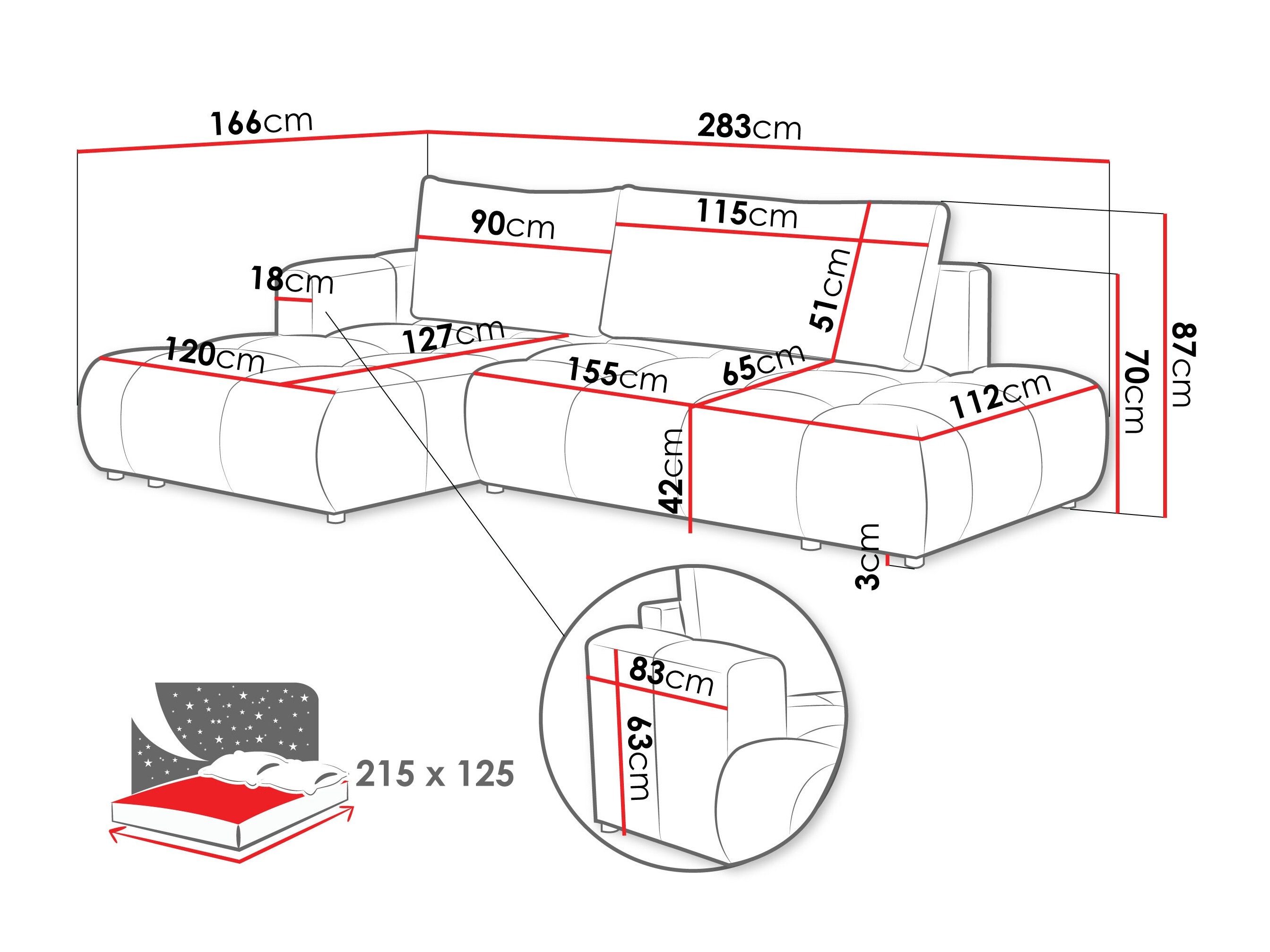 Hjørnesofa Oletudo (Velo 621)
