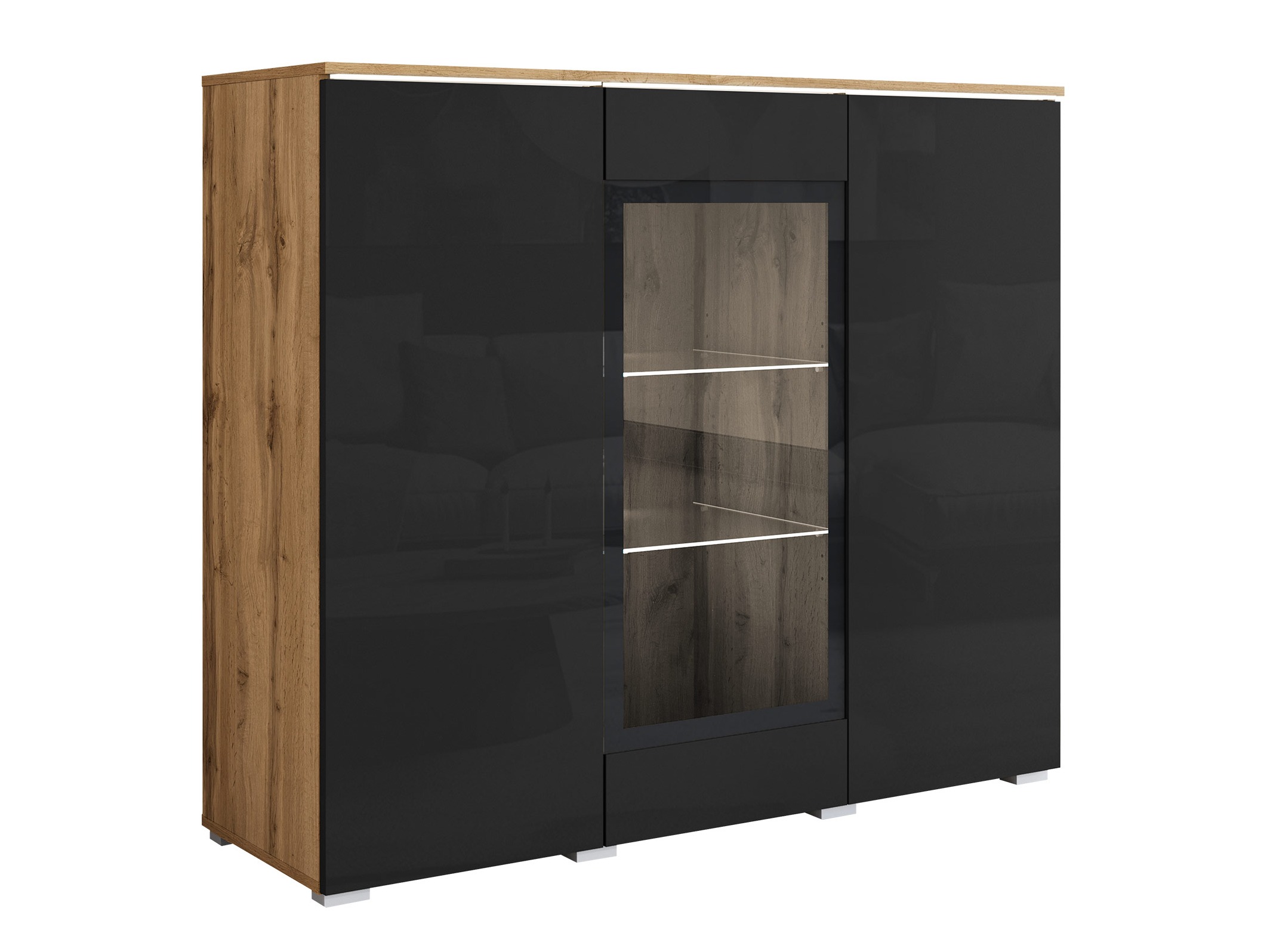 Skænk Mirfivo 103 (Wotan eg + Blank sort)
