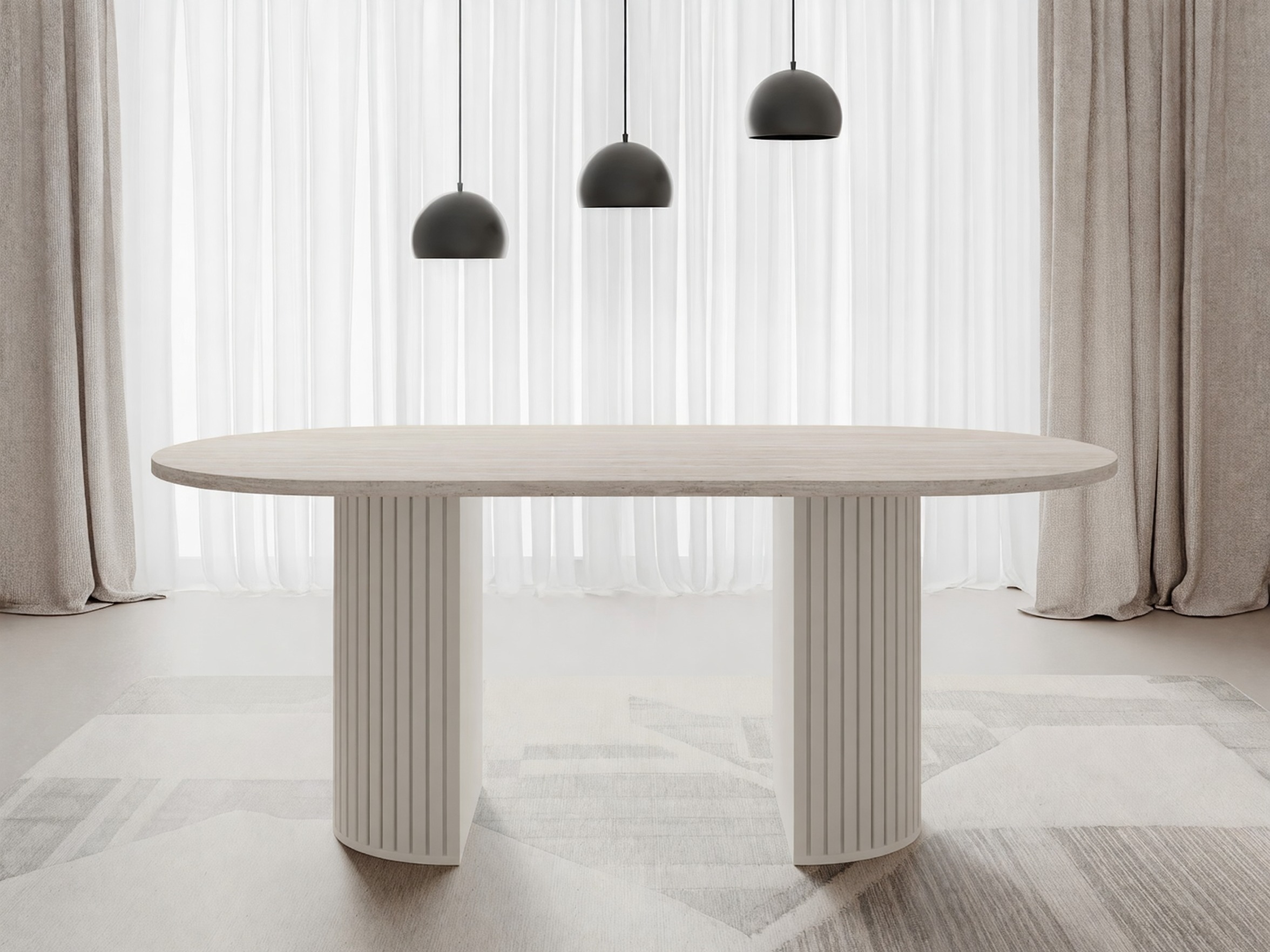 Bord Comfivo Ulma (Lys travertin + Beige)
