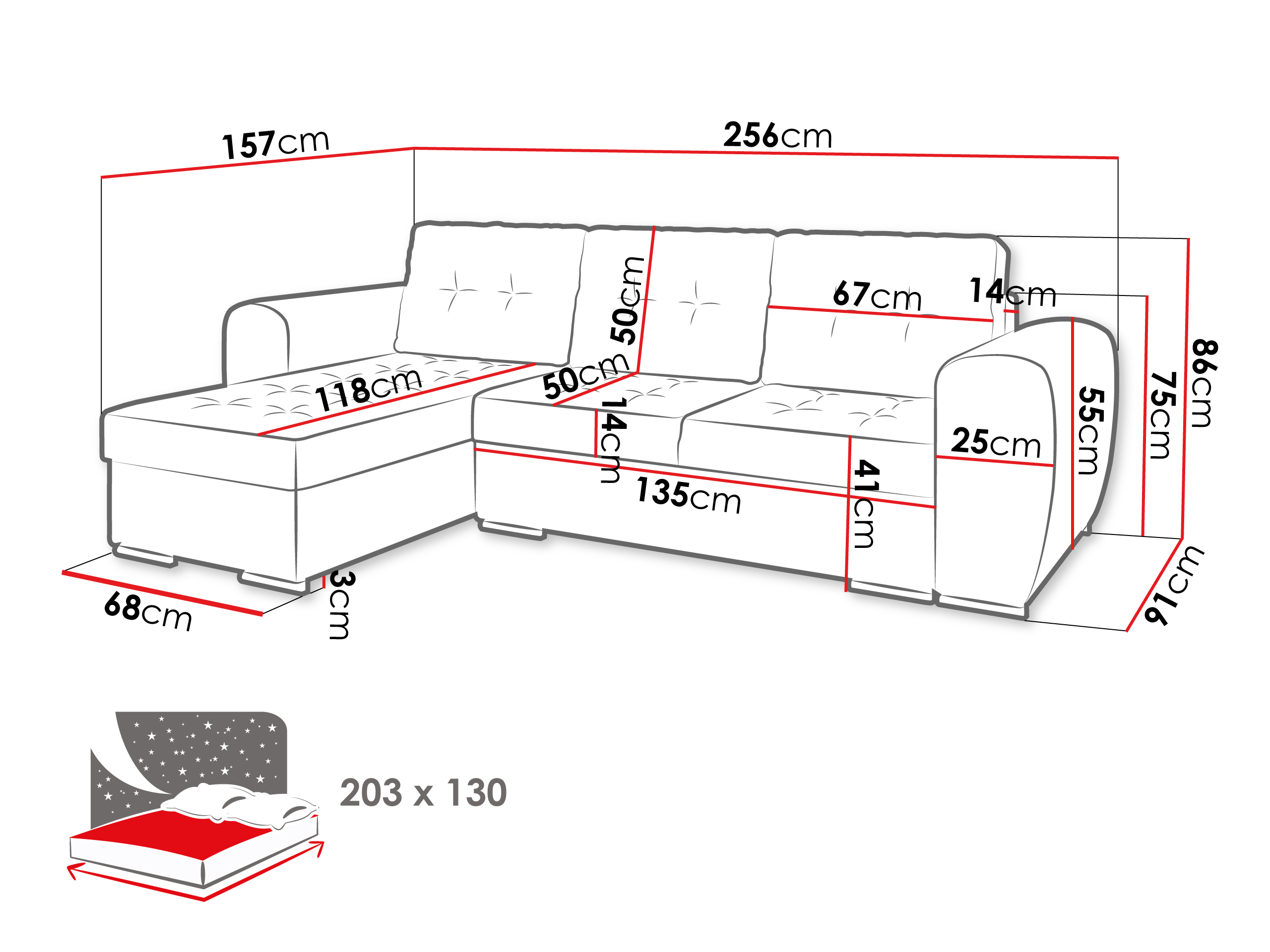Hjørnesofa Muncie 109 (Monolith 85)