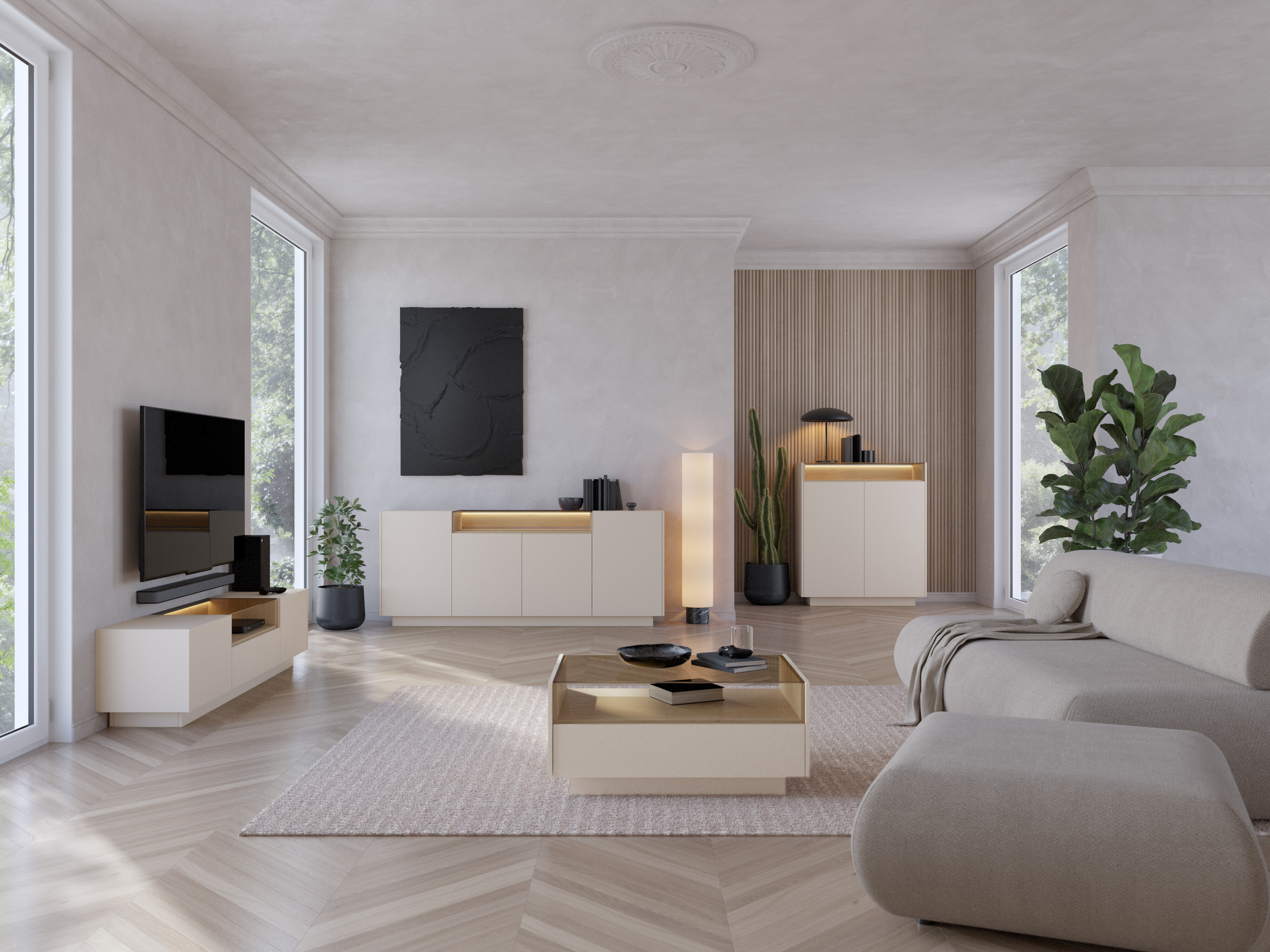 TV-bord Salmeli 102 (Beige)