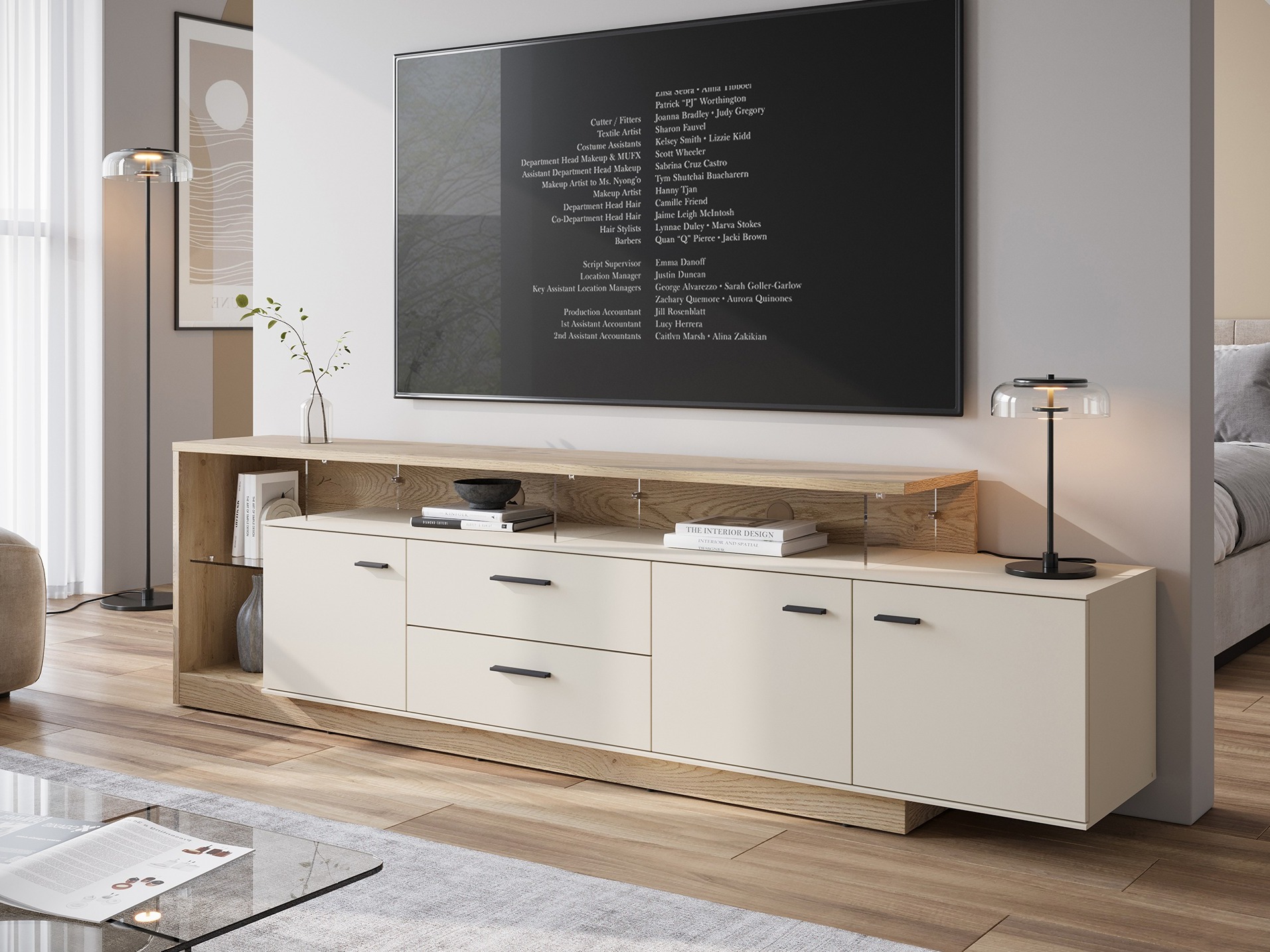 TV-bord Avicoro 107 (Sonoma eg + Kashmir)
