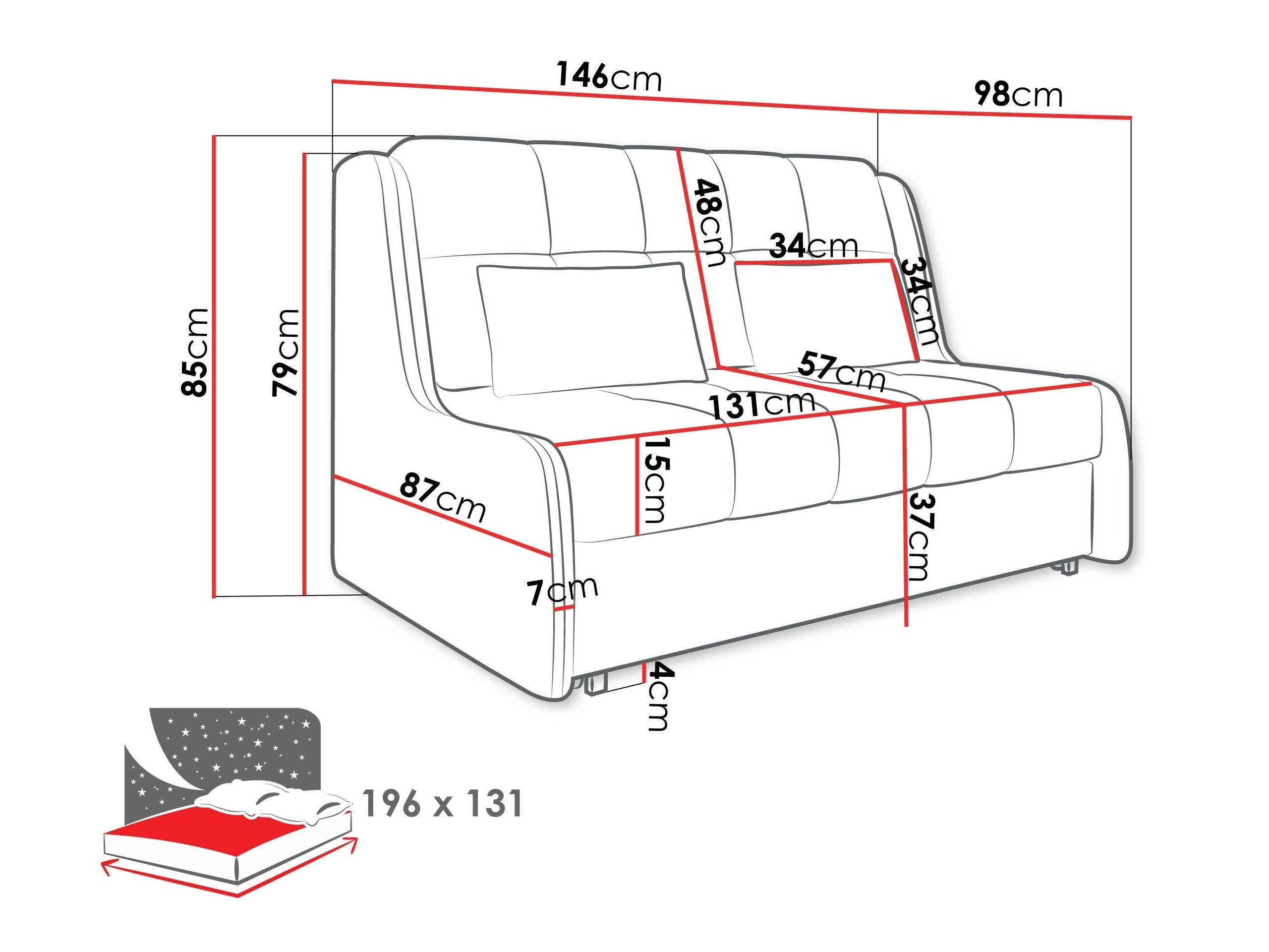 Sovesofa Columbus 256 (Sereno 690)