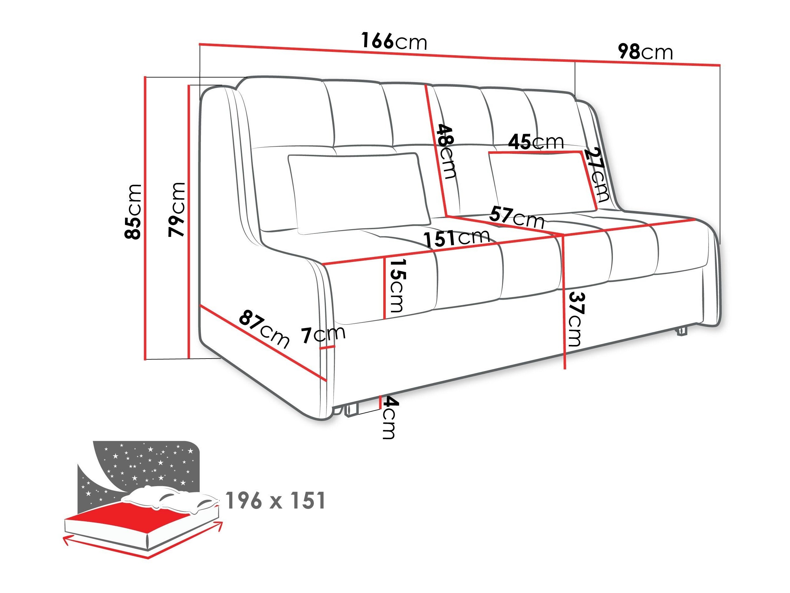 Sovesofa Columbus 257 (Sereno 692)
