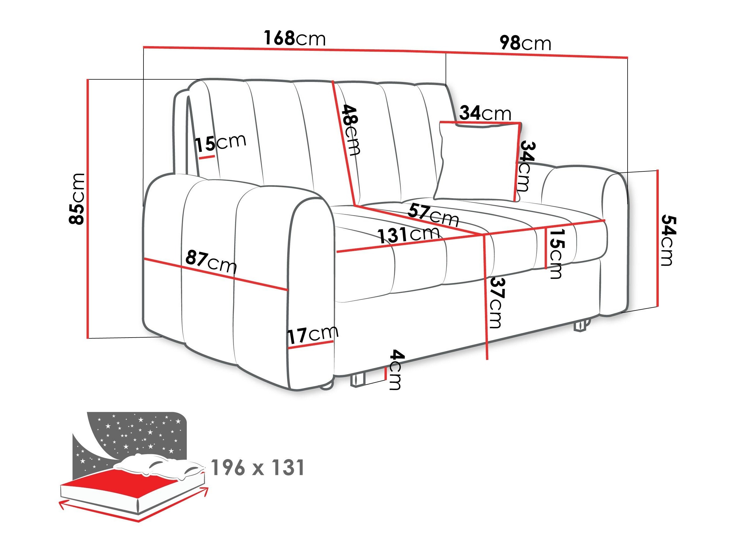 Sovesofa Columbus 264 (Lumo 55)