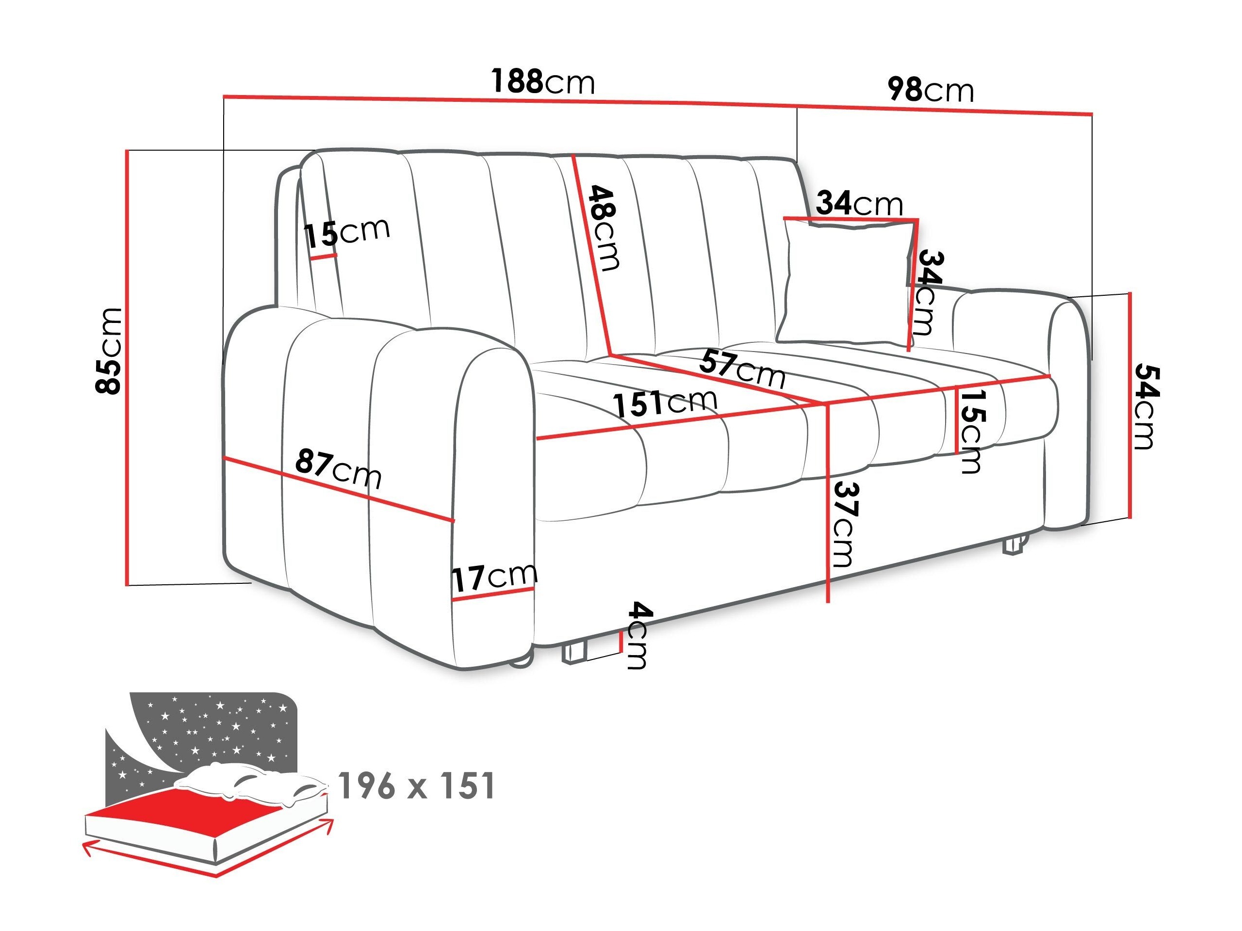 Sovesofa Columbus 265 (Lumo 75)