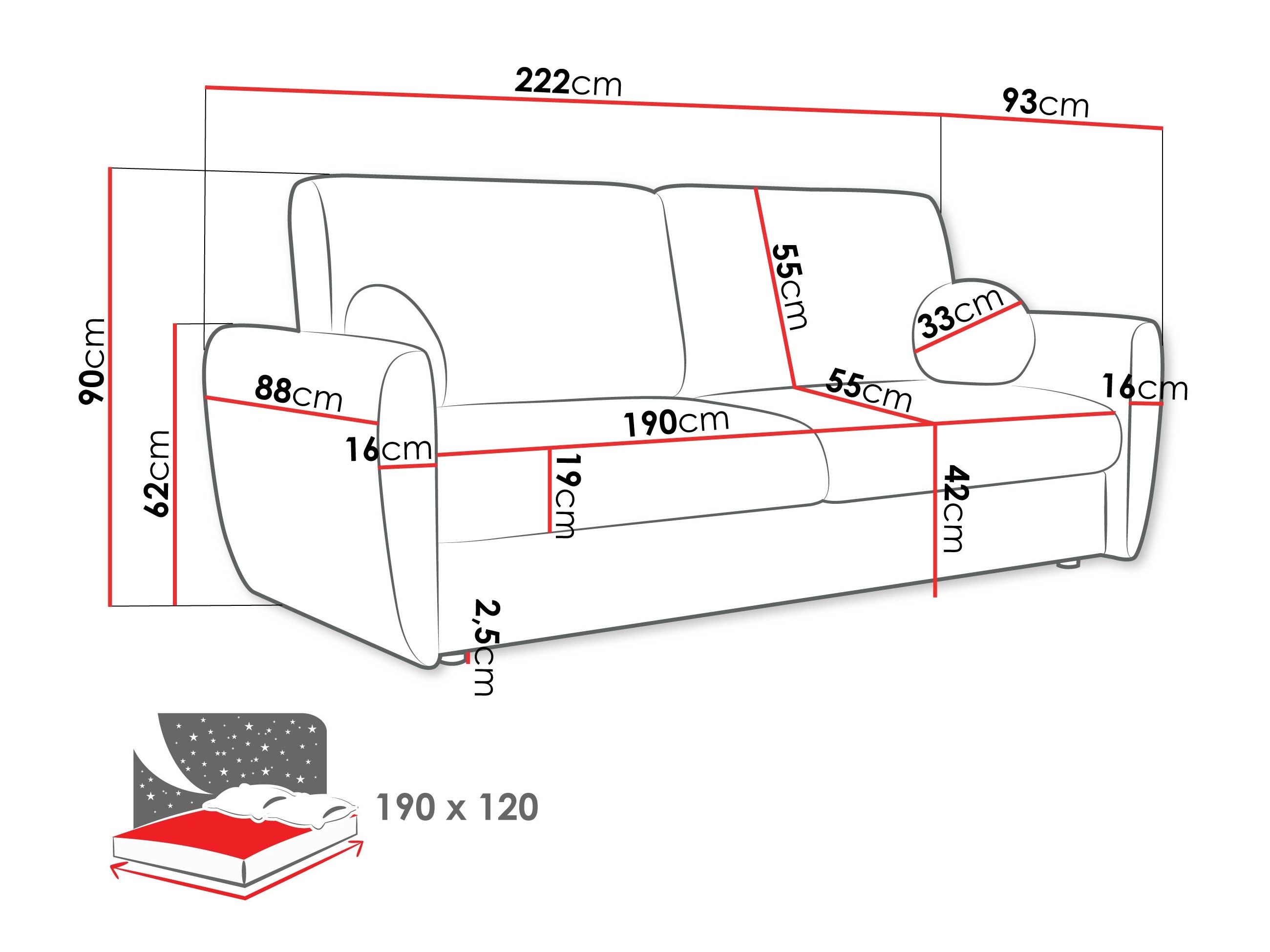 Sovesofa Pagis (Taro 05)