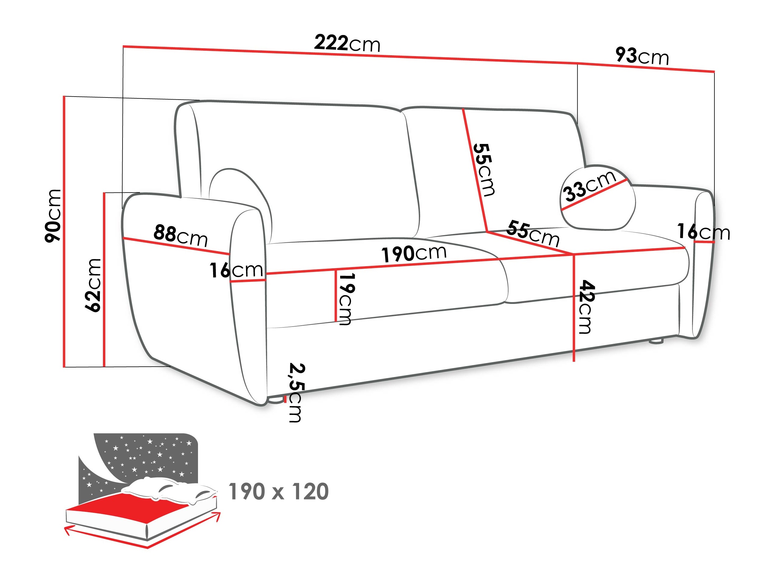 Sovesofa Pagis (Taro 25)