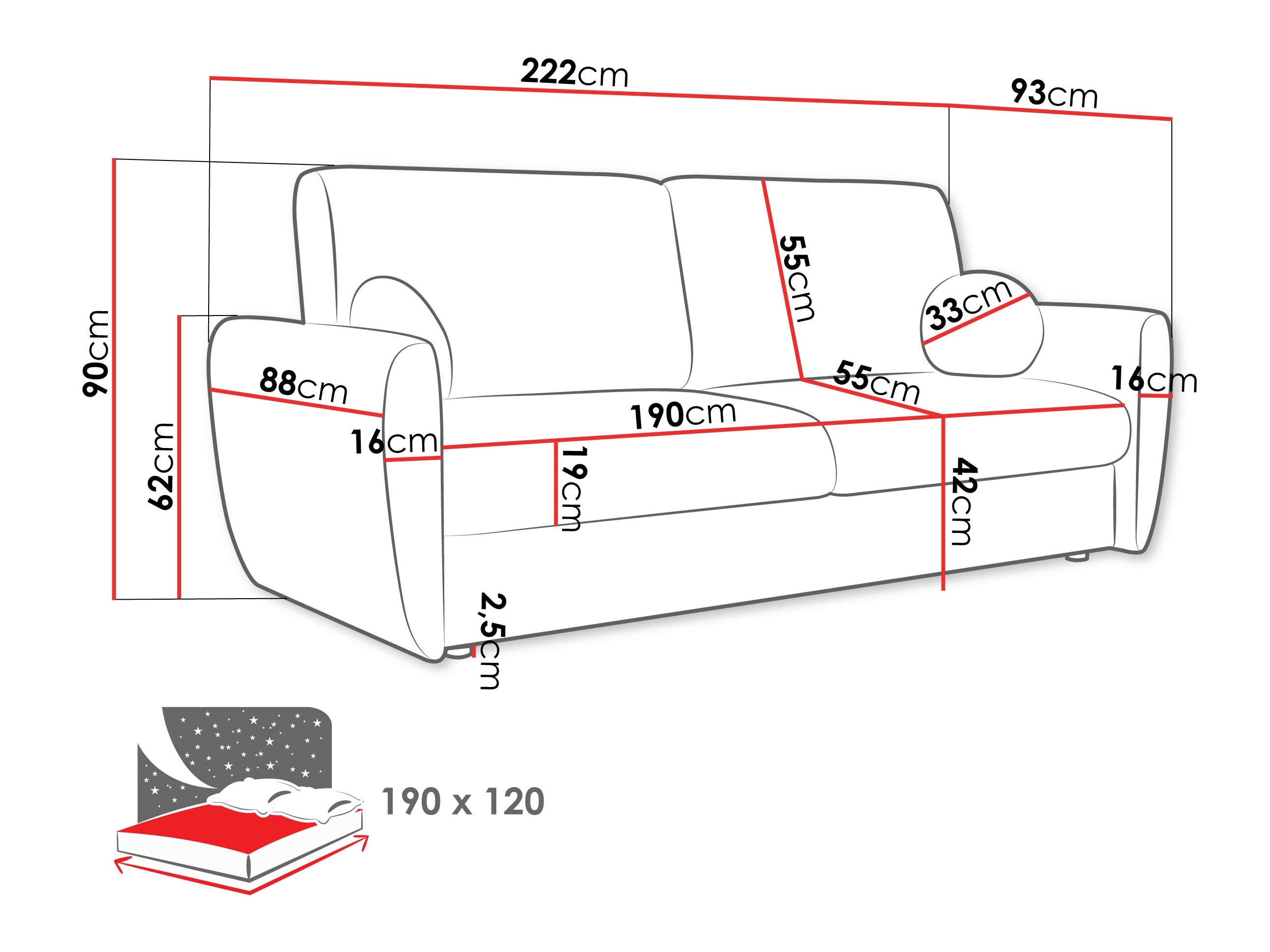 Sovesofa Pagis (Taro 33)