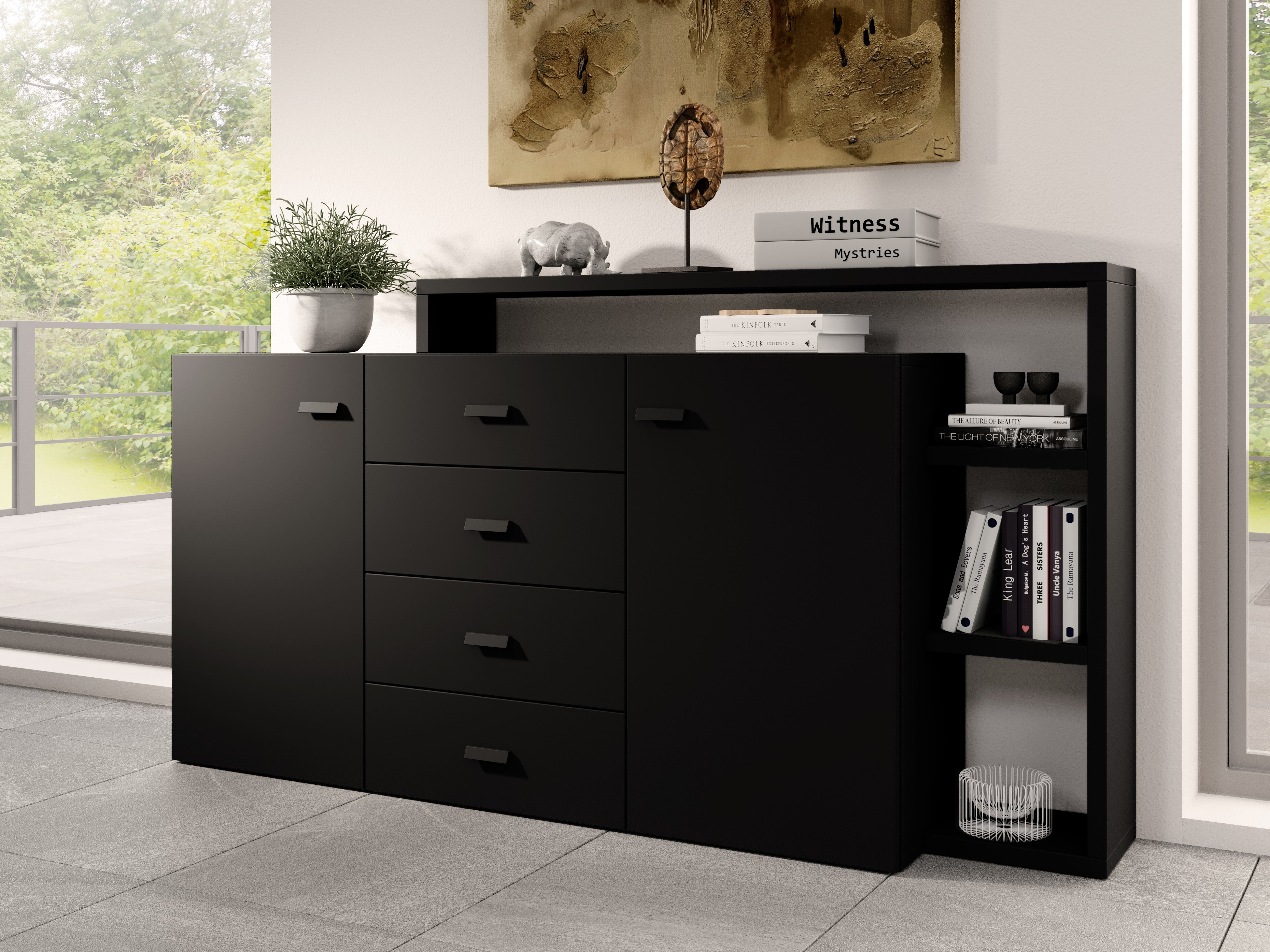 Kommode Lutiva 106 (Mat sort)
