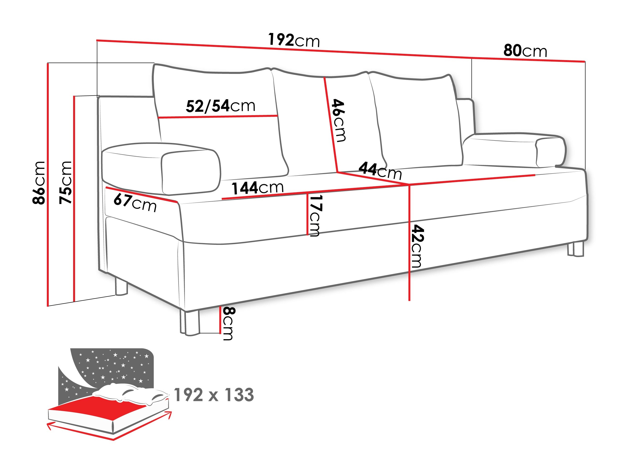 Sovesofa Comfivo Artes (Lumo 40)