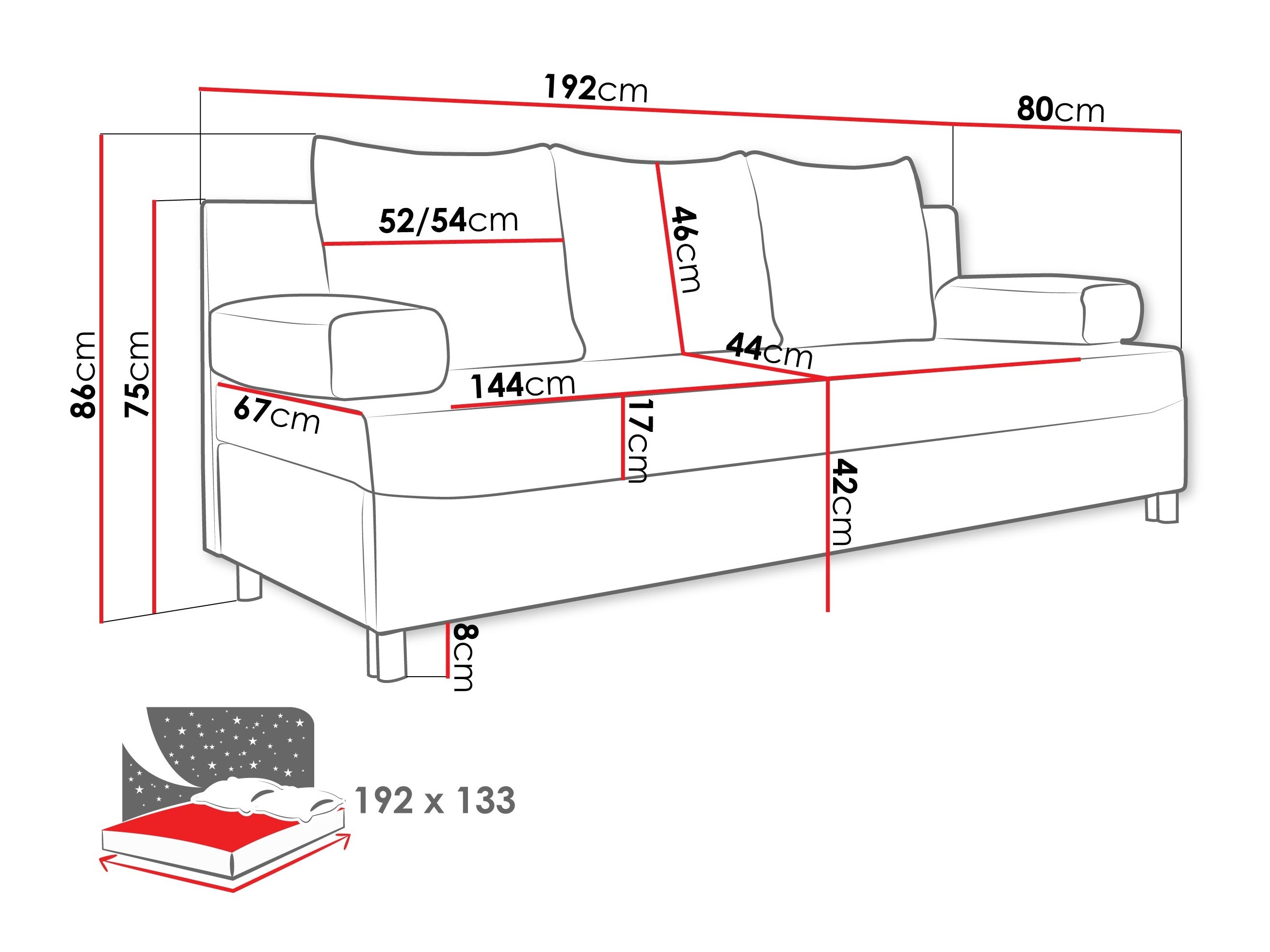 Sovesofa Comfivo Artes (Lumo 55)