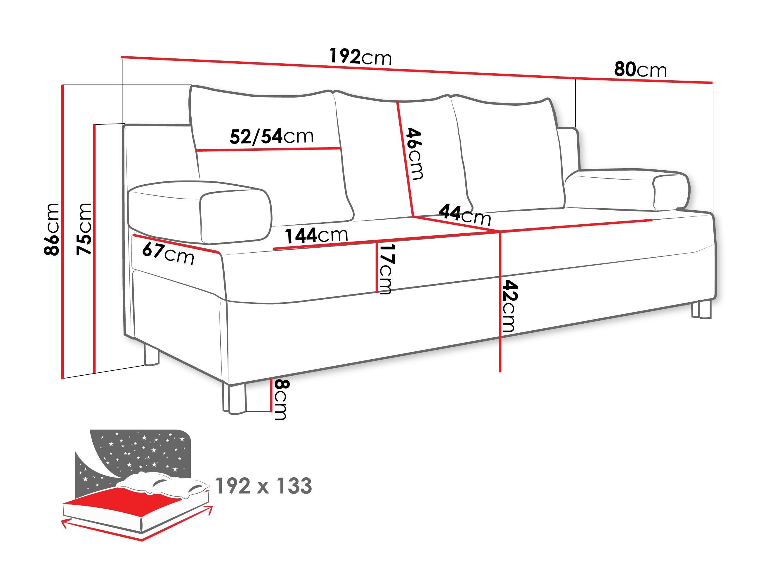 Sovesofa Comfivo Artes (Lumo 65)