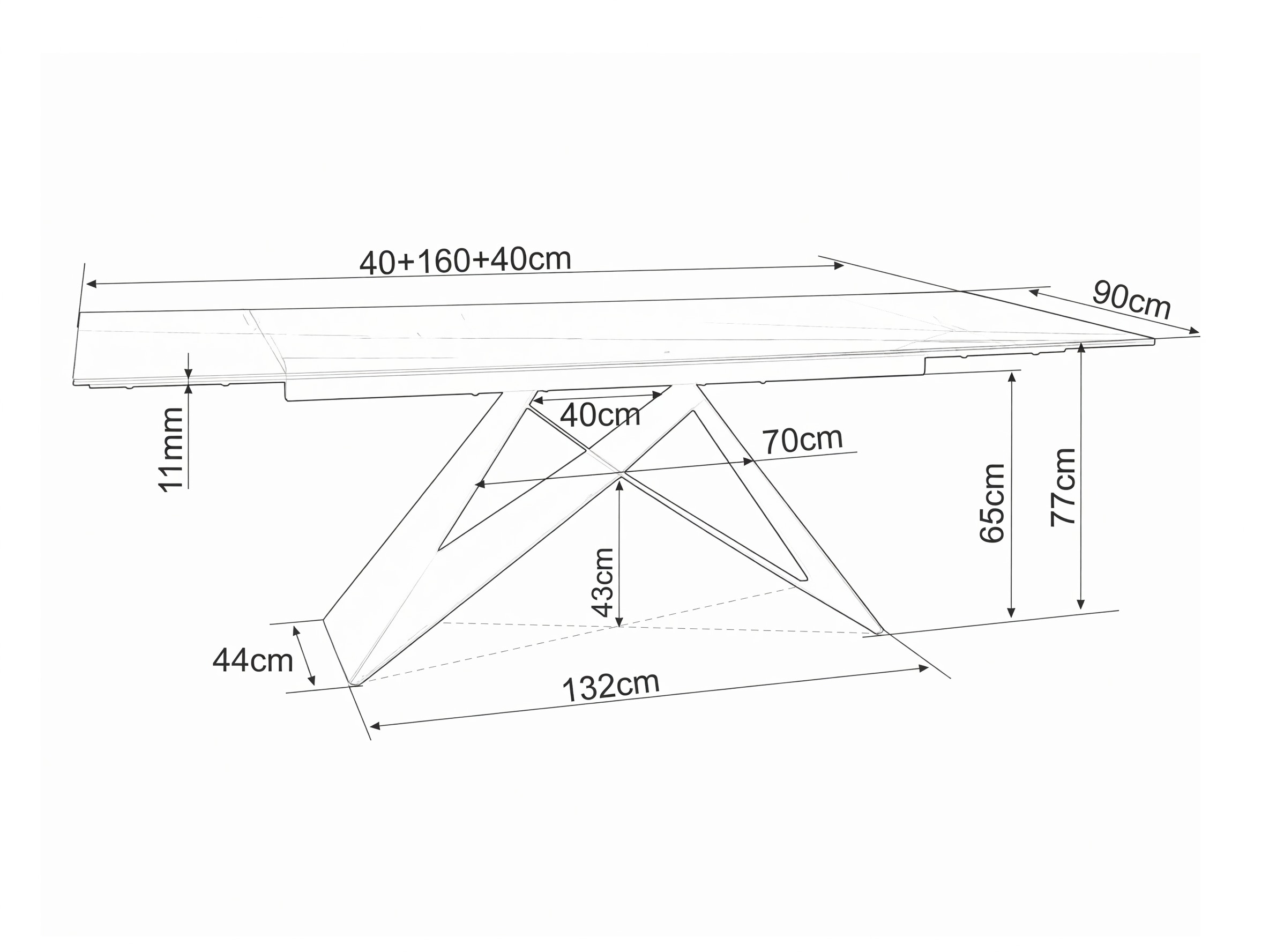 Bord Detroit 978 (Sort)