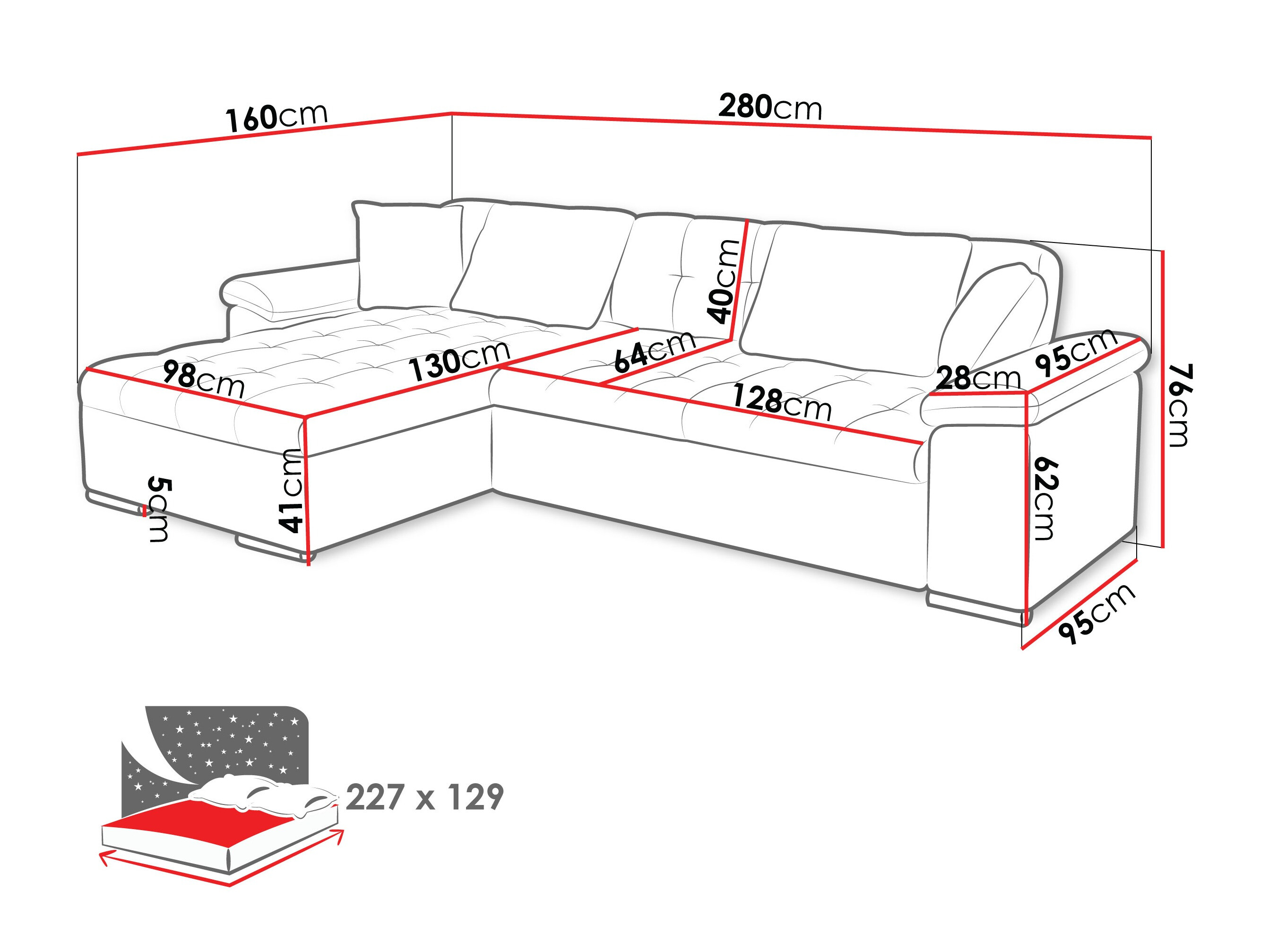 Hjørnesofa Comfivo Mica (Bella 05)