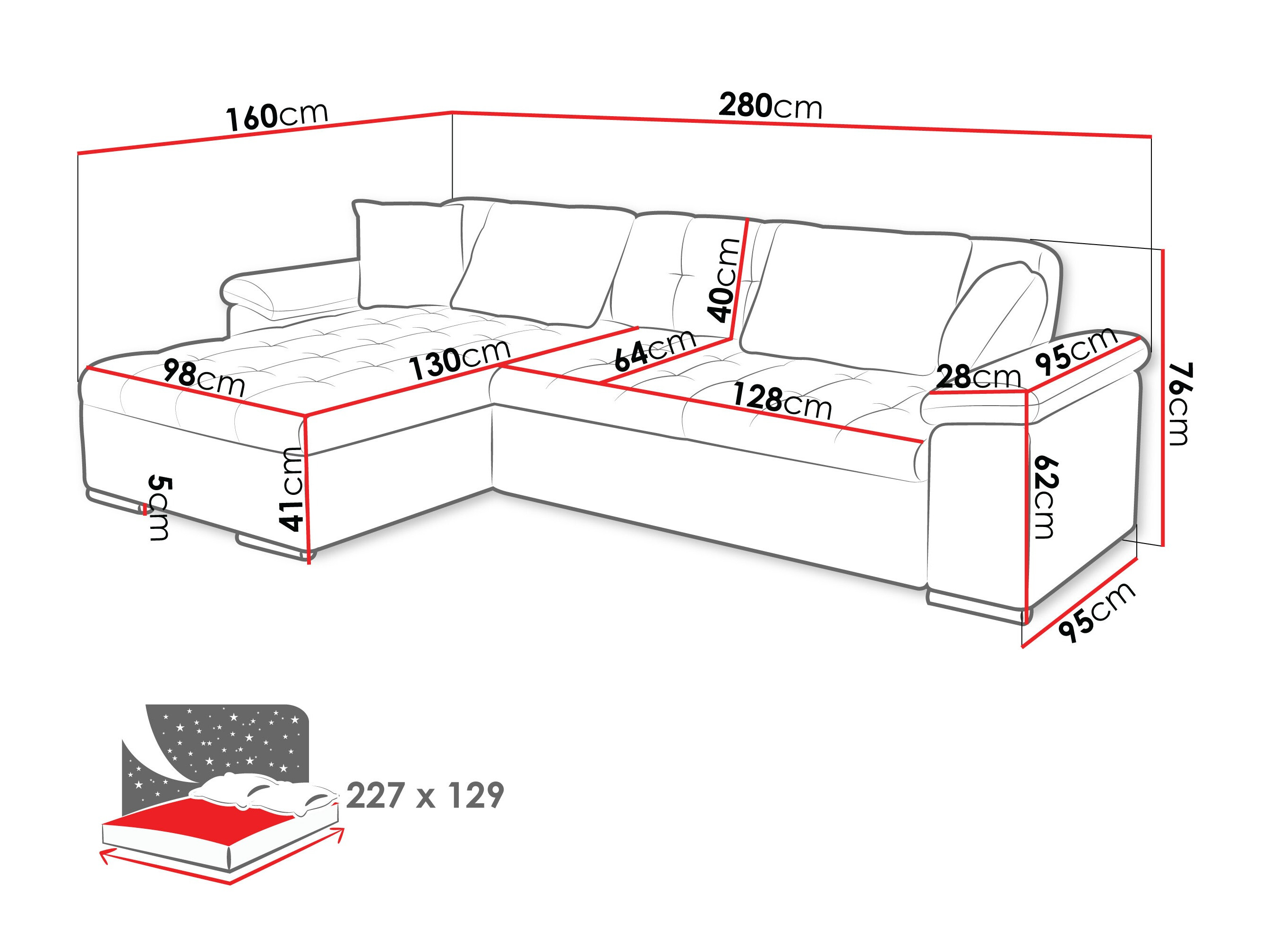 Hjørnesofa Comfivo Mica (Bella 65)