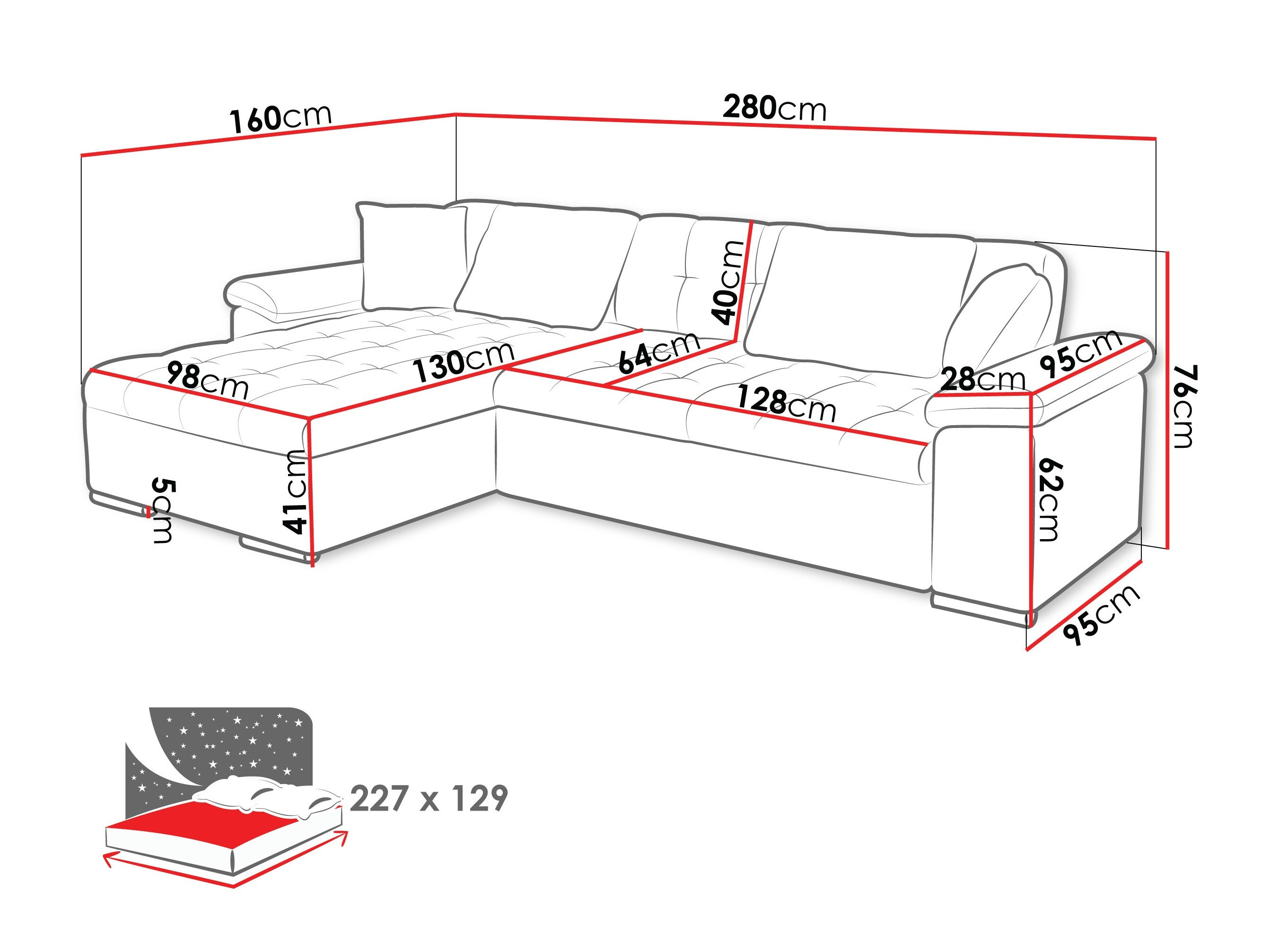 Hjørnesofa Comfivo Mica (Clara 215.10)