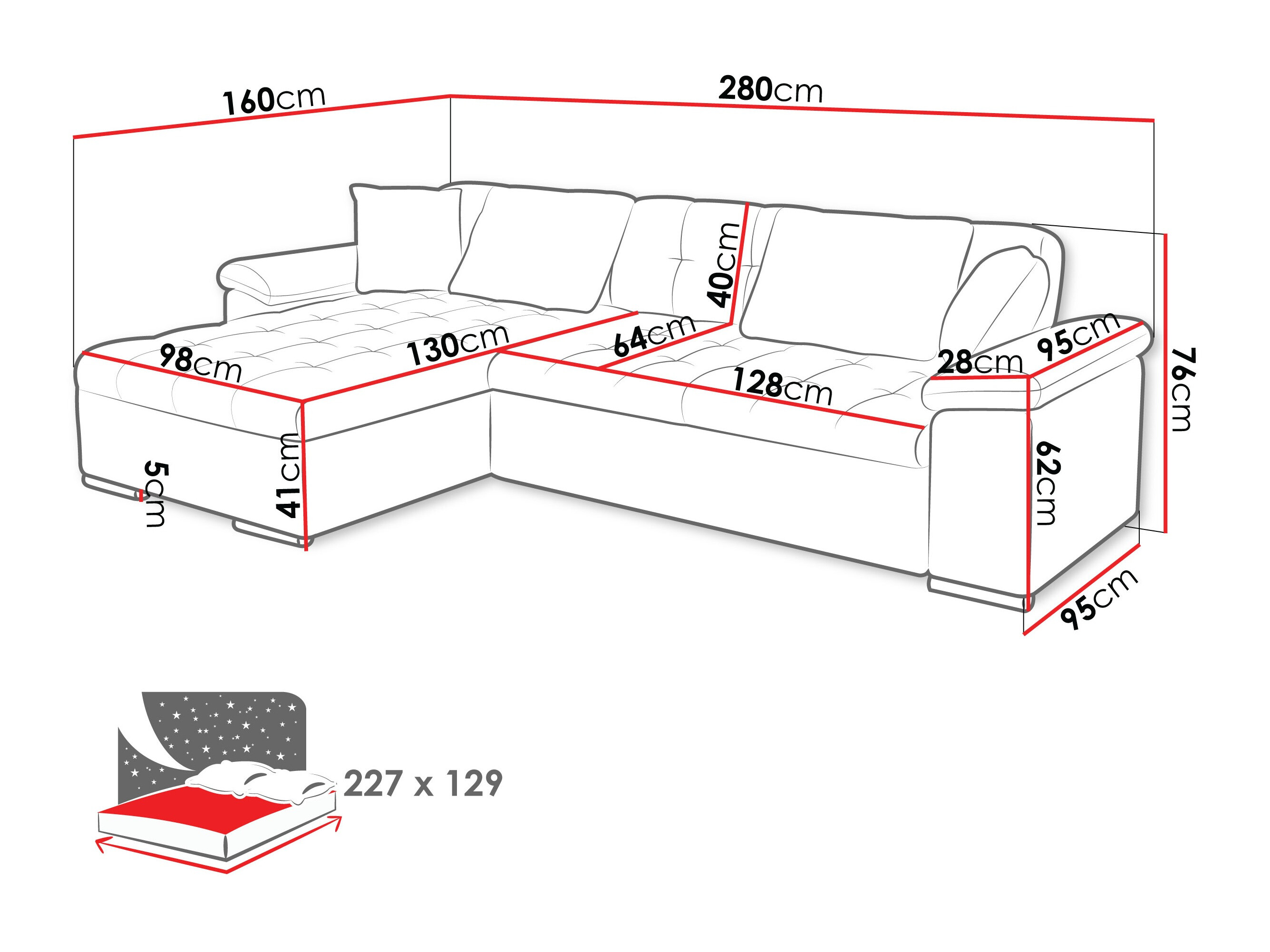 Hjørnesofa Comfivo Mica (Fredo 25)