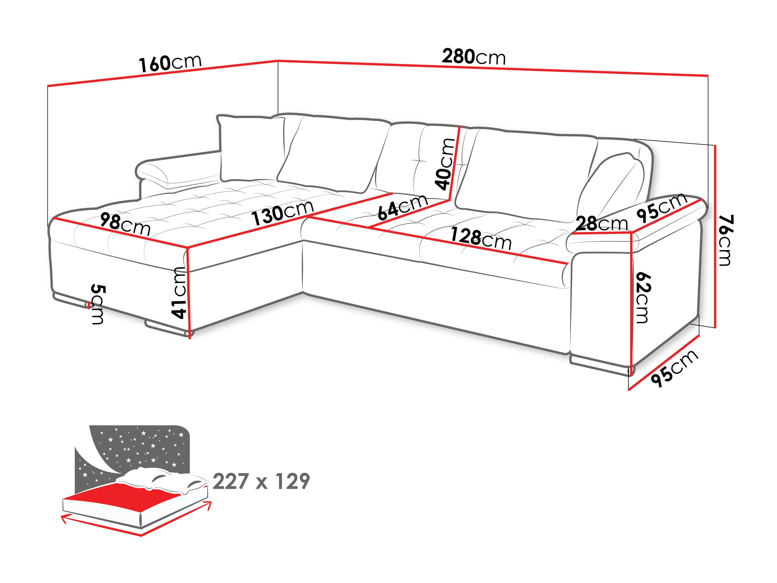 Hjørnesofa Comfivo Mica (Fredo 25)