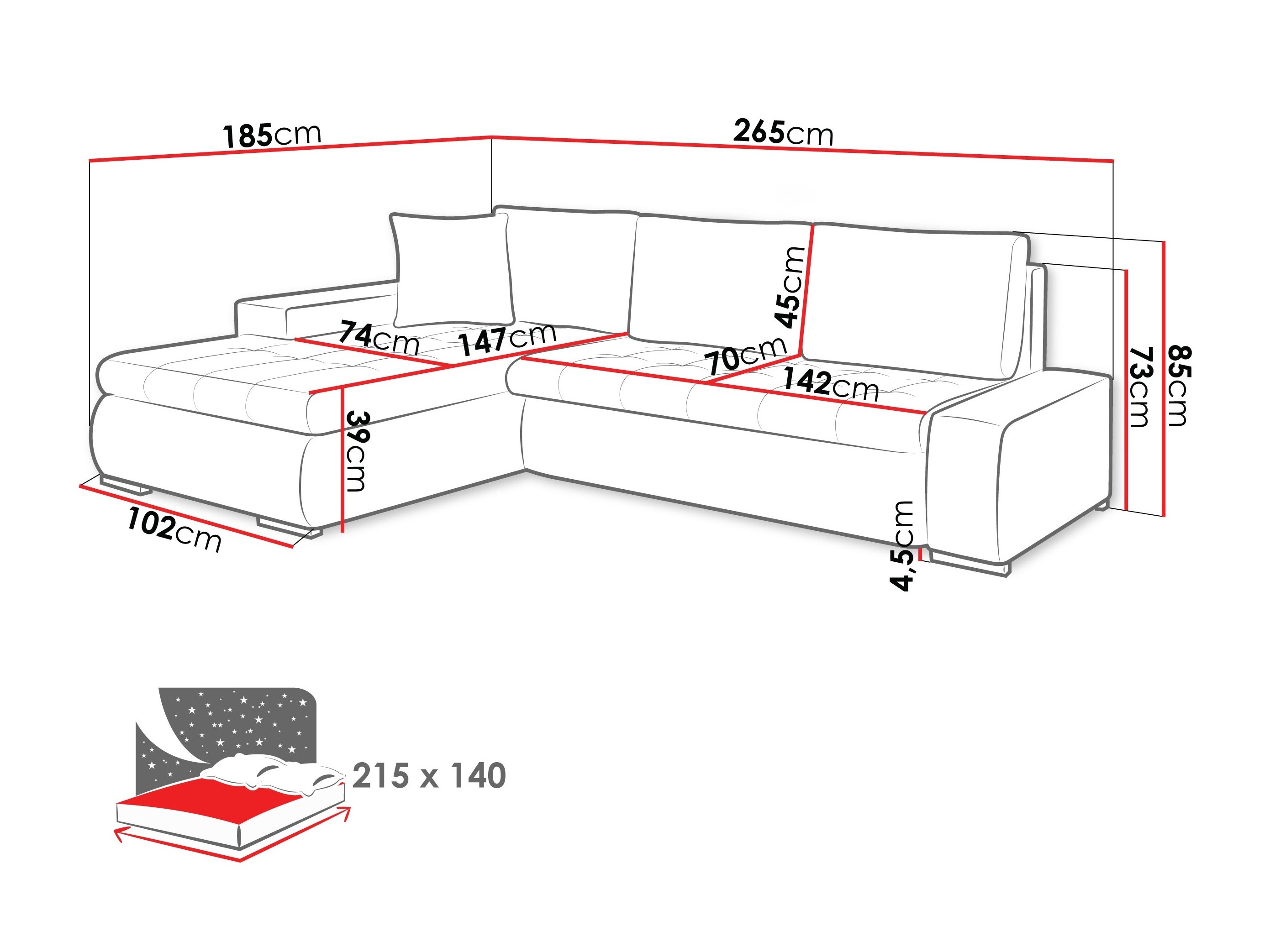 Hjørnesofa Comfivo Nitor (Bella 05)