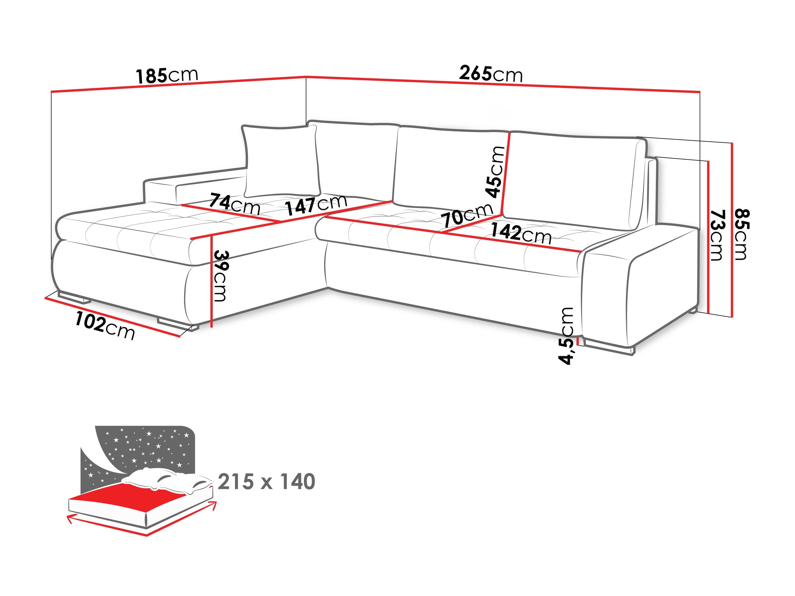 Hjørnesofa Comfivo Nitor (Clara 215.10)