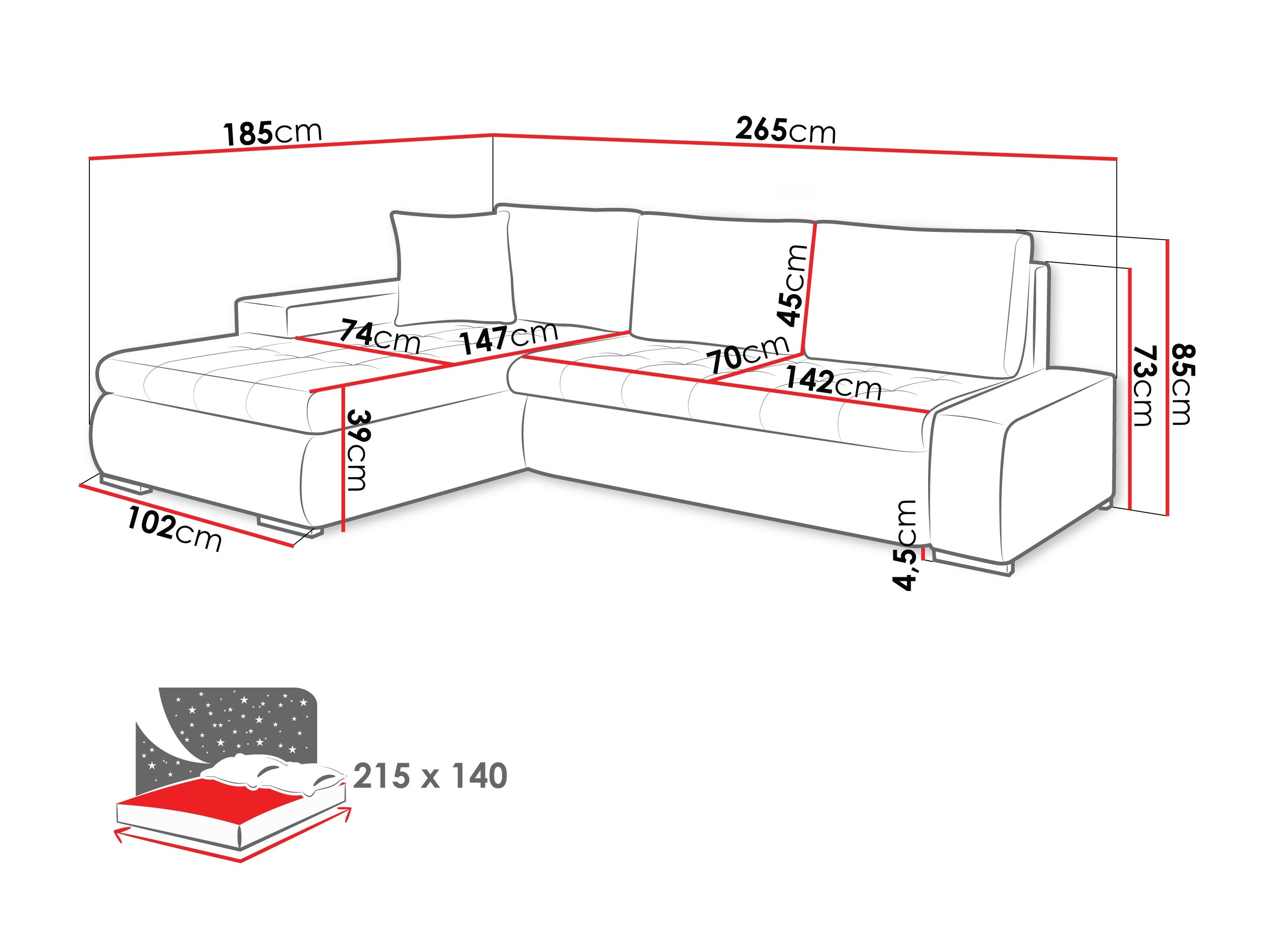 Hjørnesofa Comfivo Nitor (Margo 227.11)