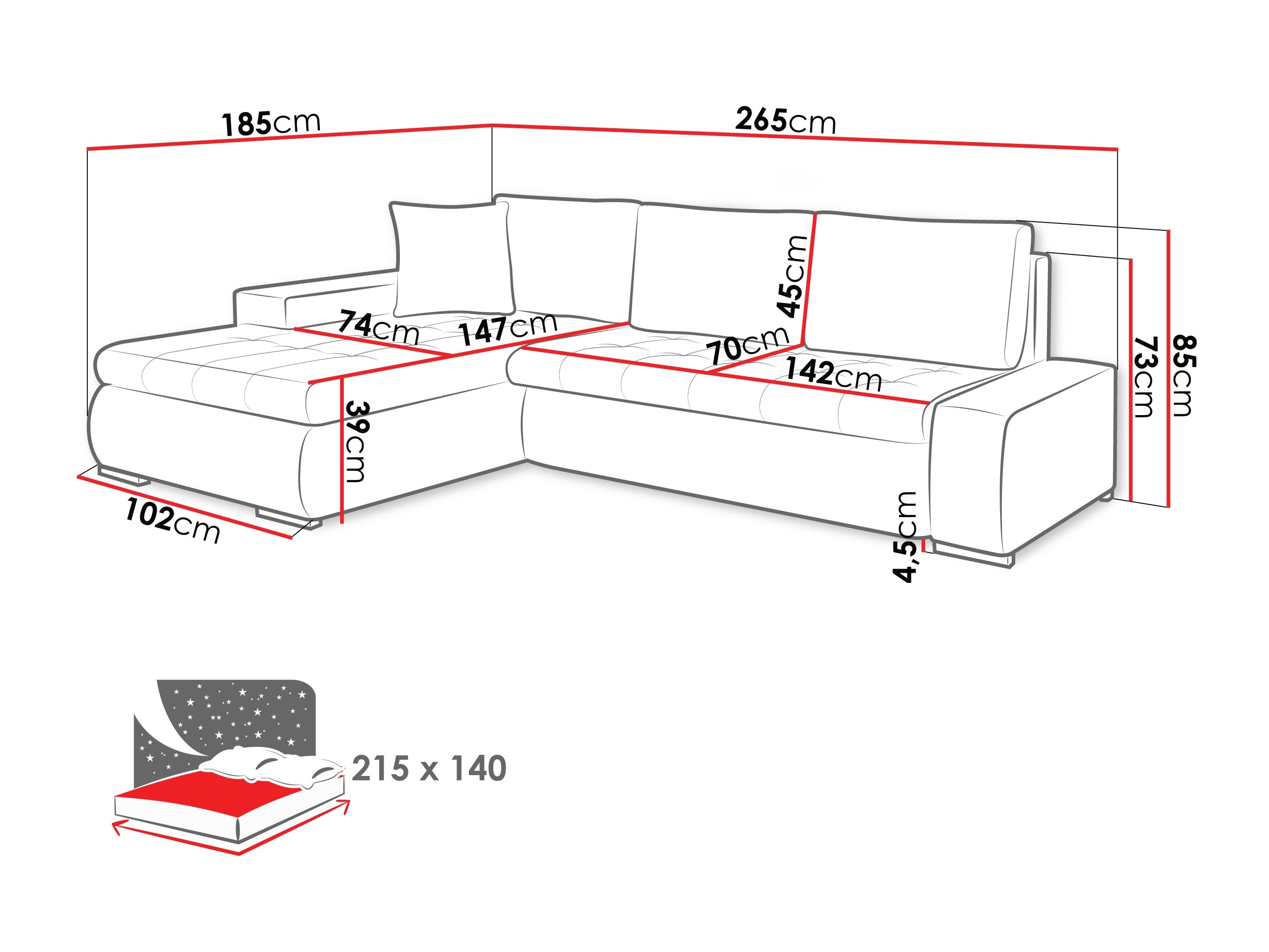 Hjørnesofa Comfivo Nitor (Wave 05)