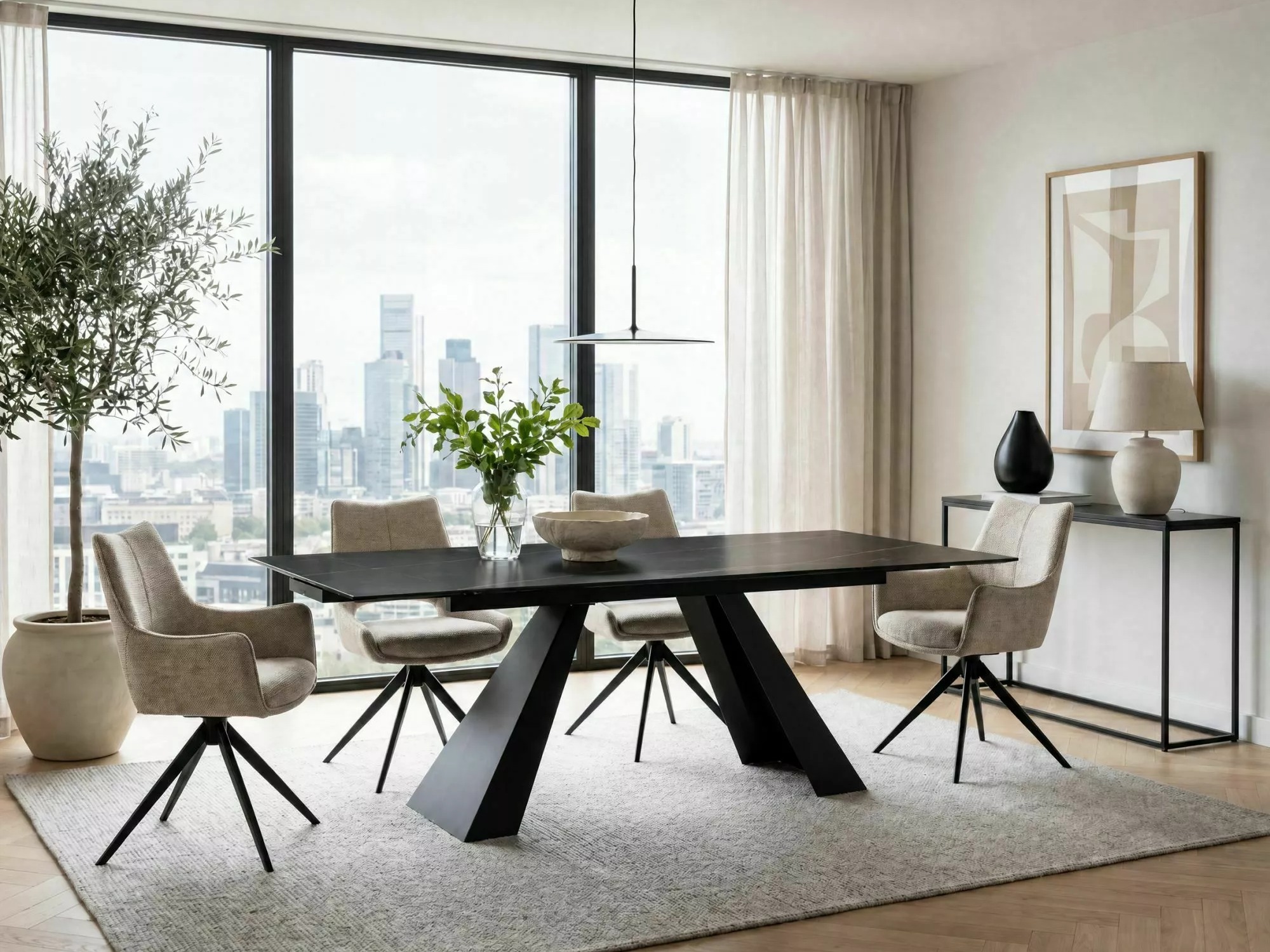 Bord Detroit 994 (Sort marmor)