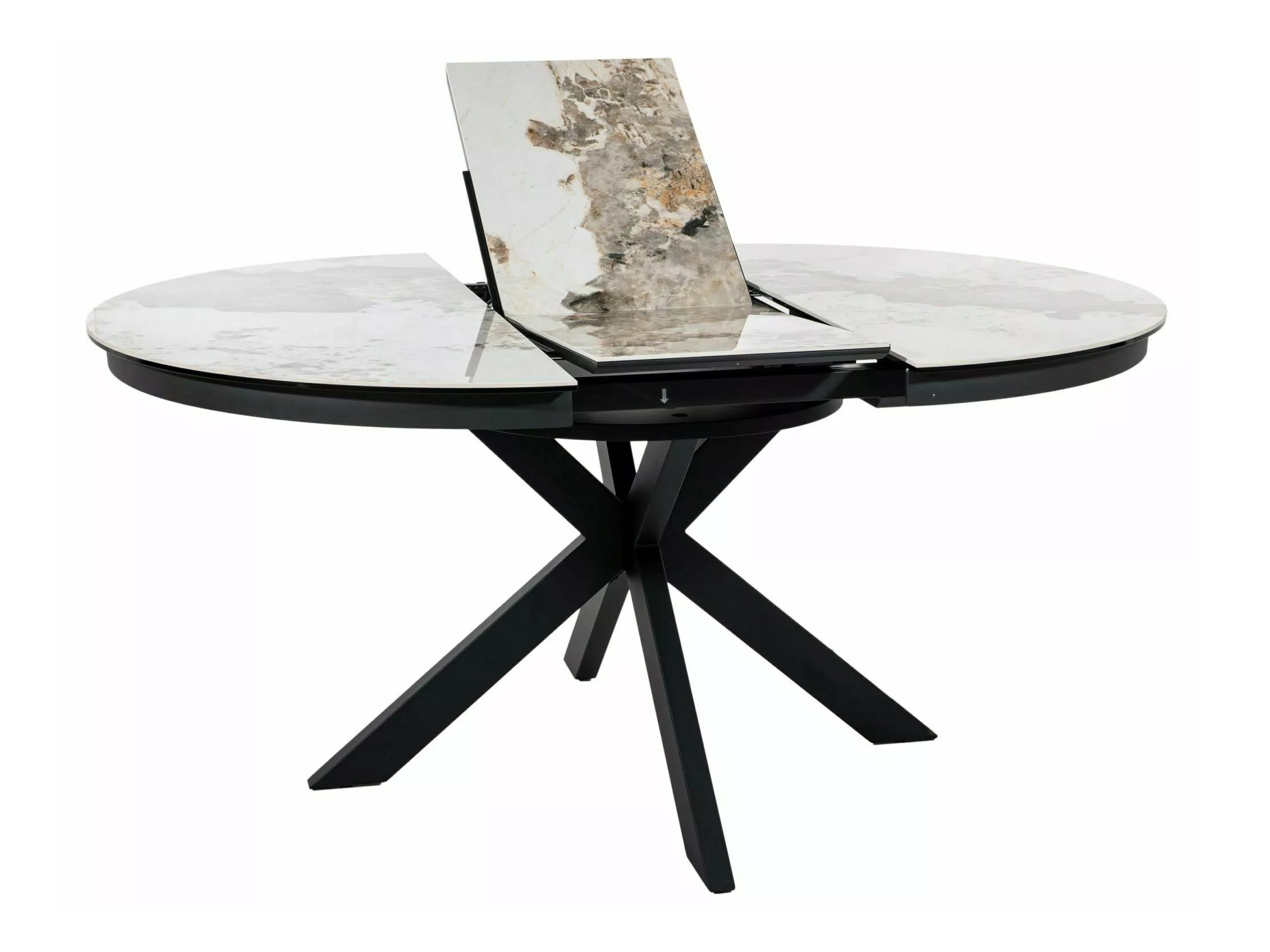 Bord Detroit 998 (Hvid marmor + Sort)