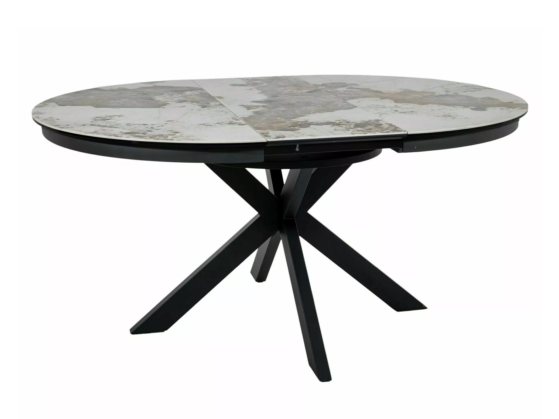 Bord Detroit 998 (Hvid marmor + Sort)