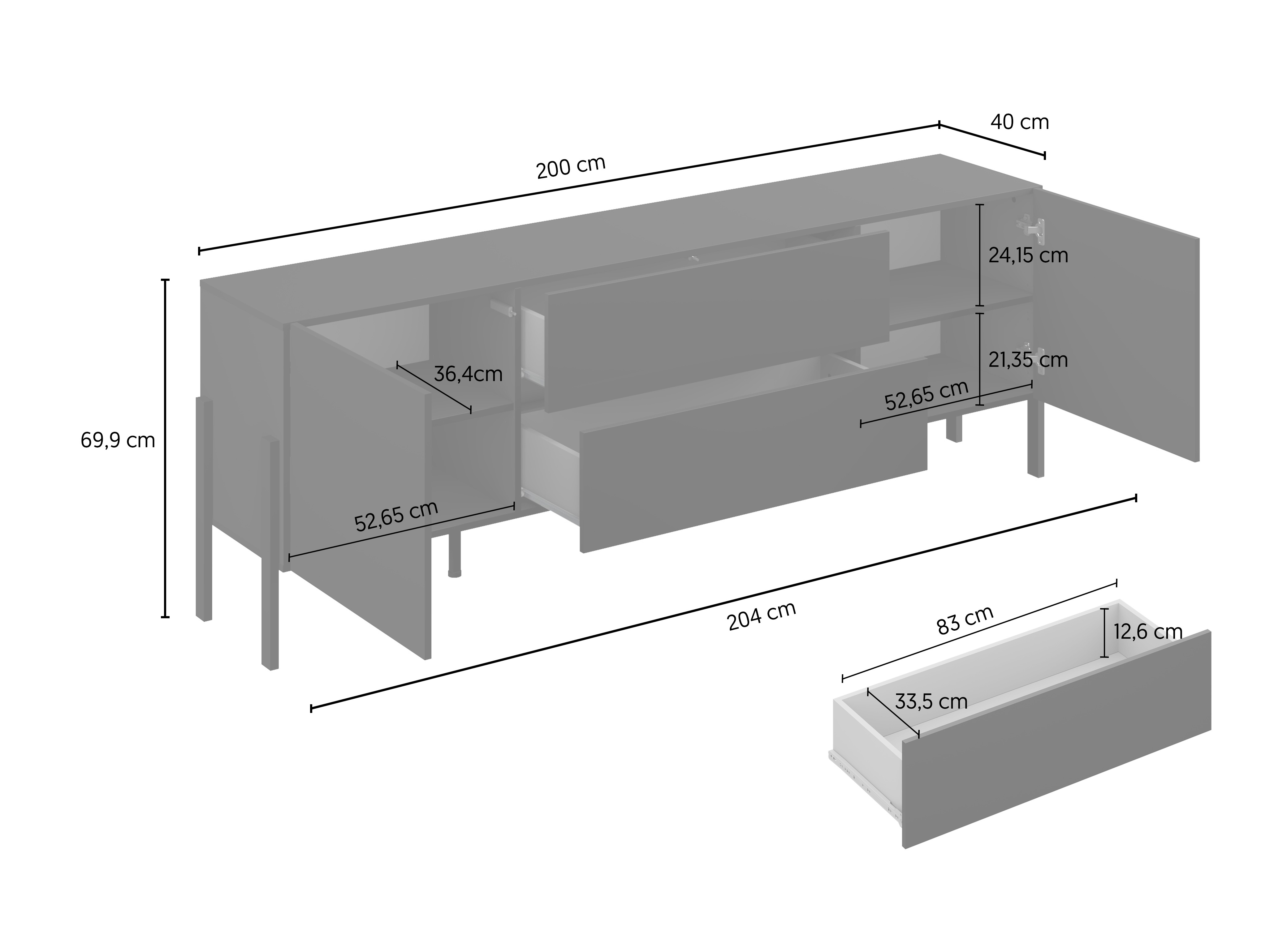 TV-bord Etsore 102 (Sort)