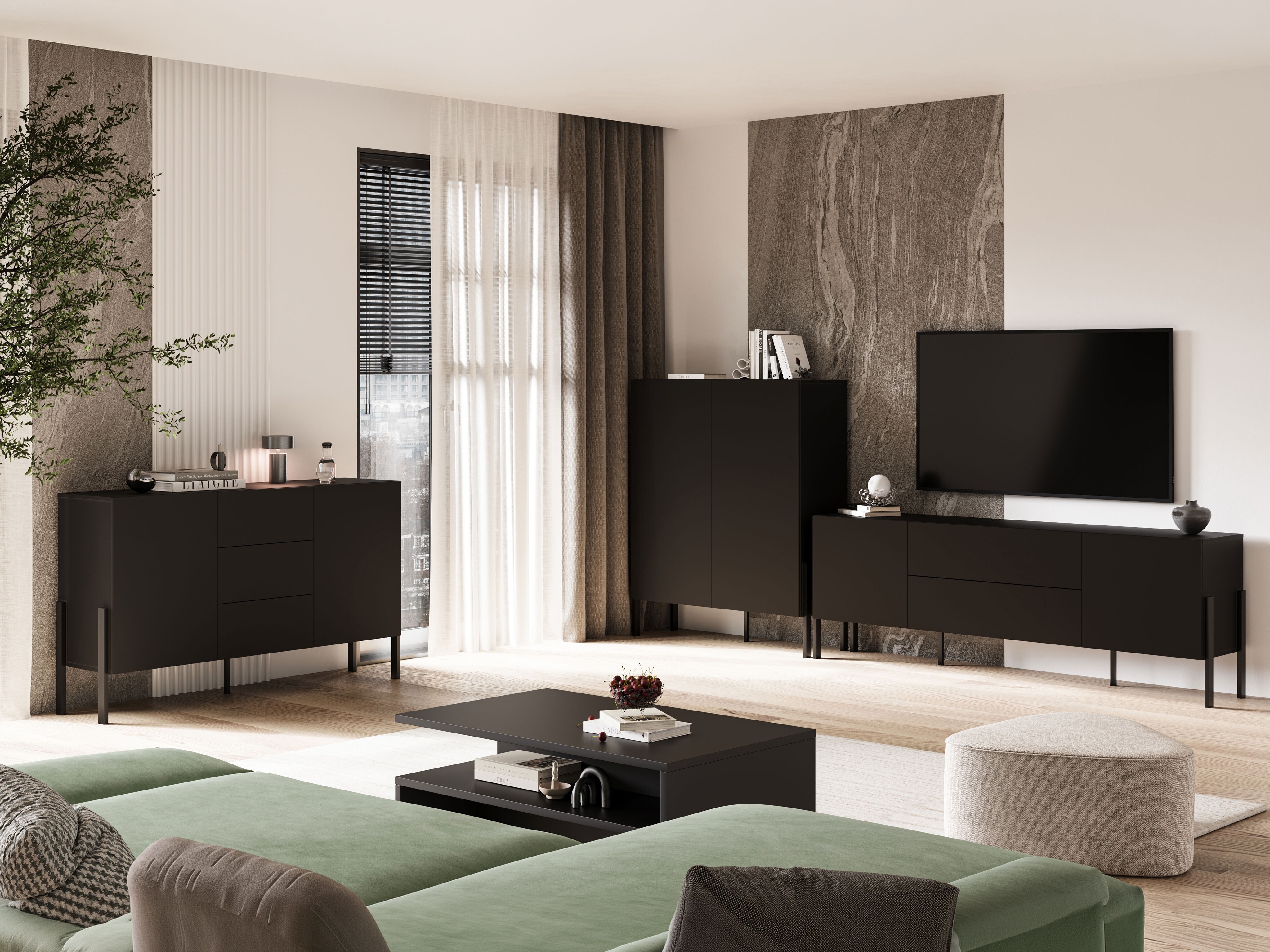 TV-bord Etsore 102 (Sort)