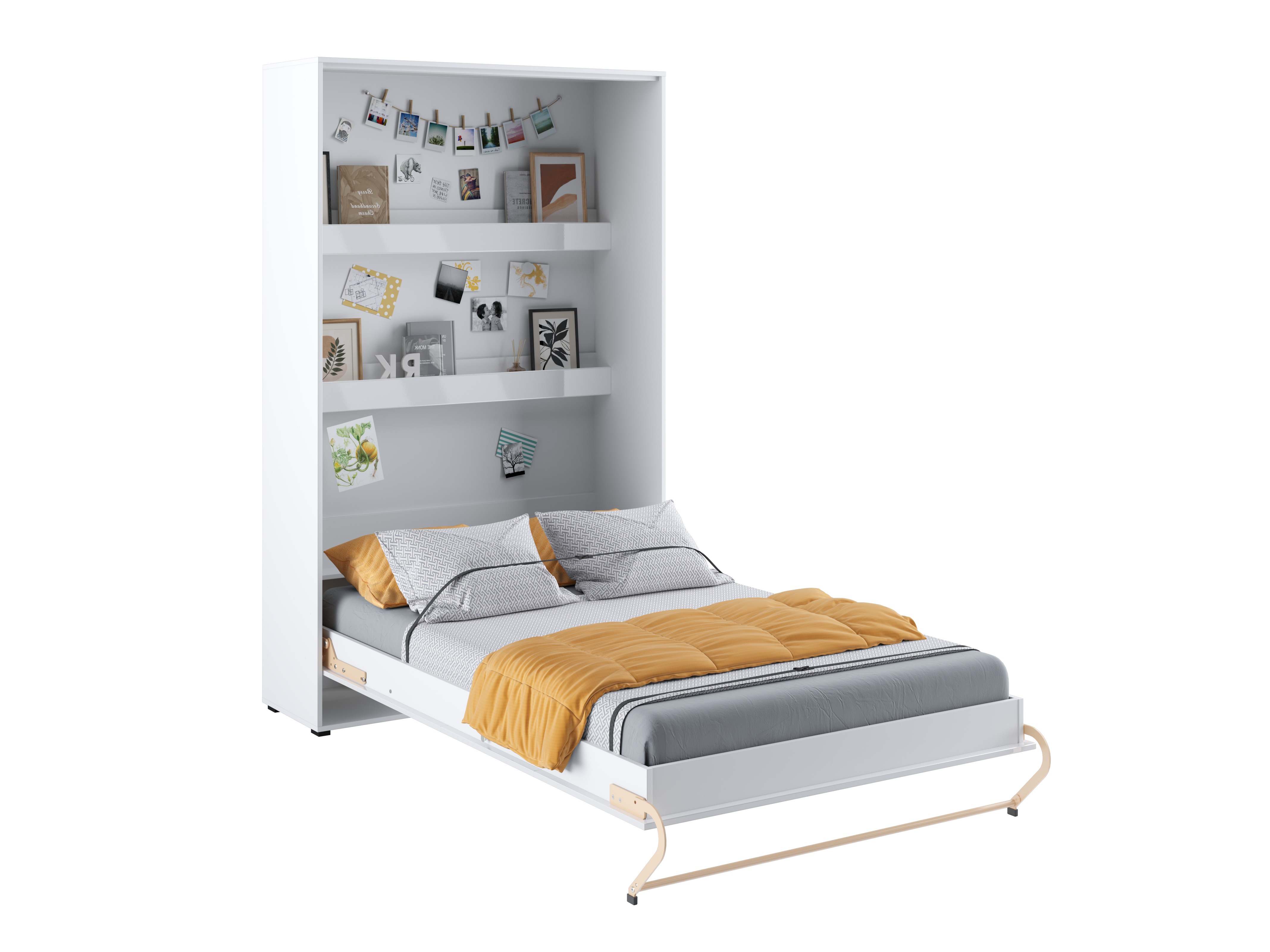 Vægseng Concept Pro Lenart III (Hvid + Glansfuld hvid)