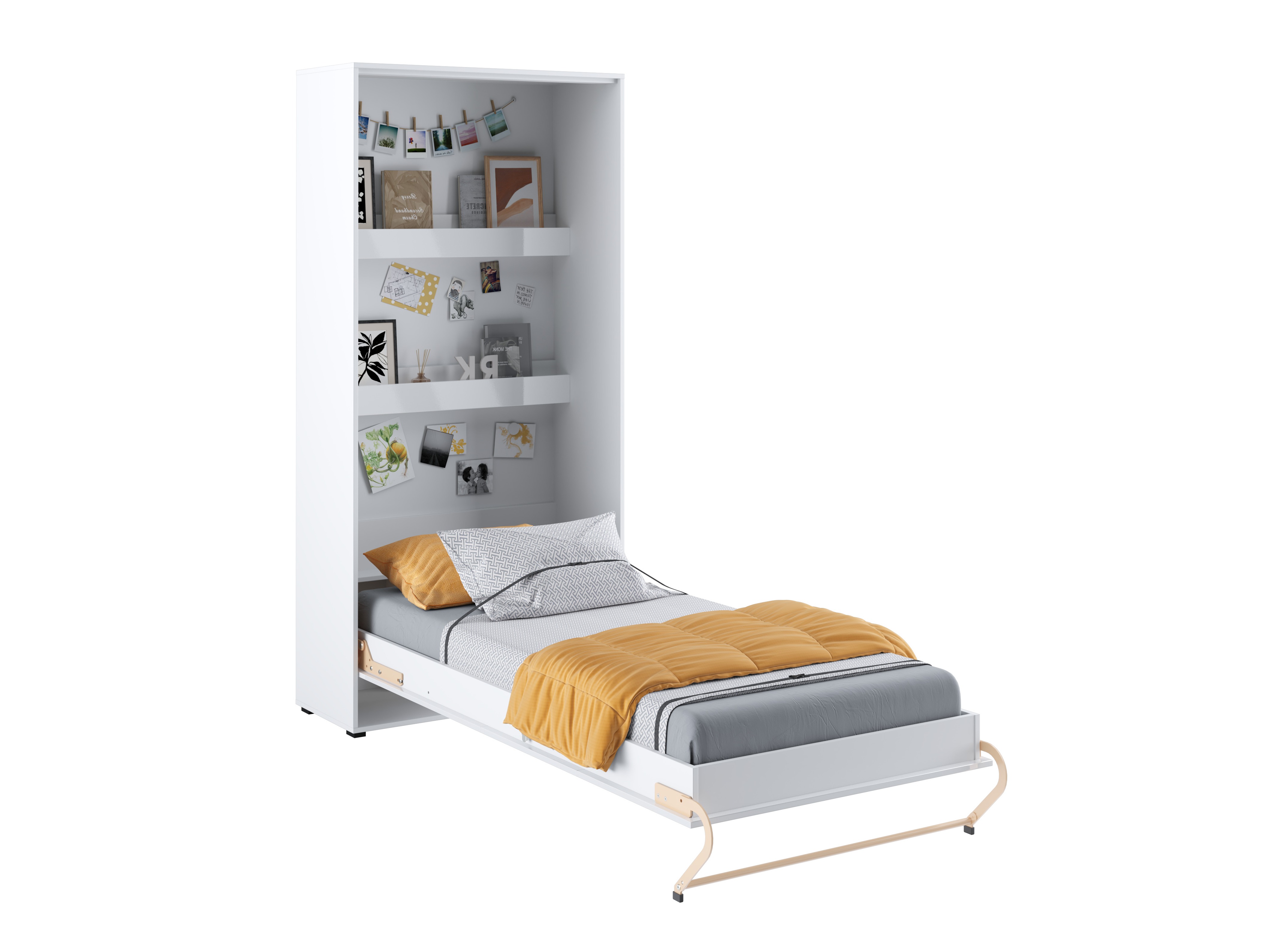 Vægseng Concept Pro Lenart III (Hvid + Glansfuld hvid)