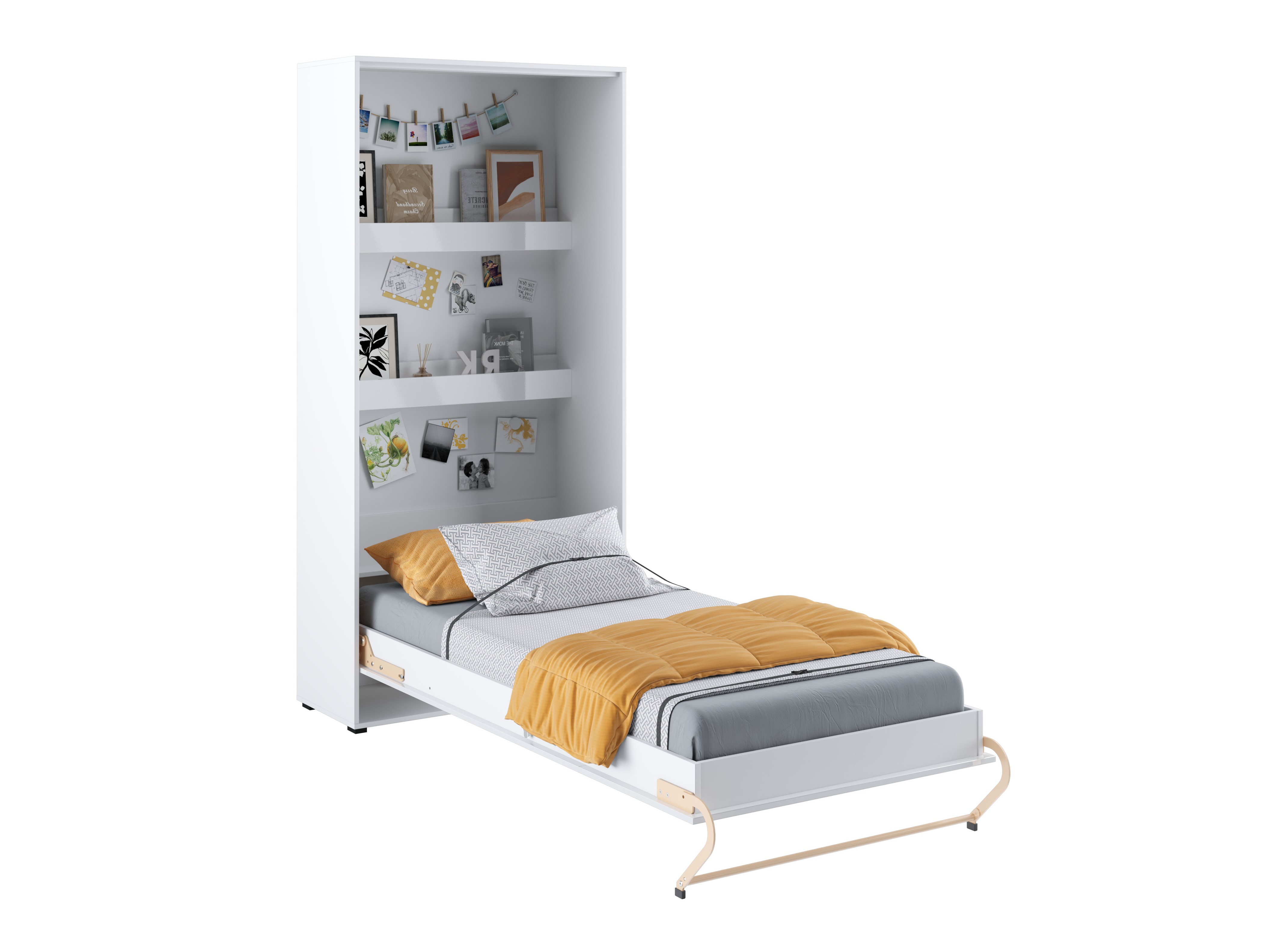 Vægseng Concept Pro Lenart III (Hvid + Glansfuld hvid)