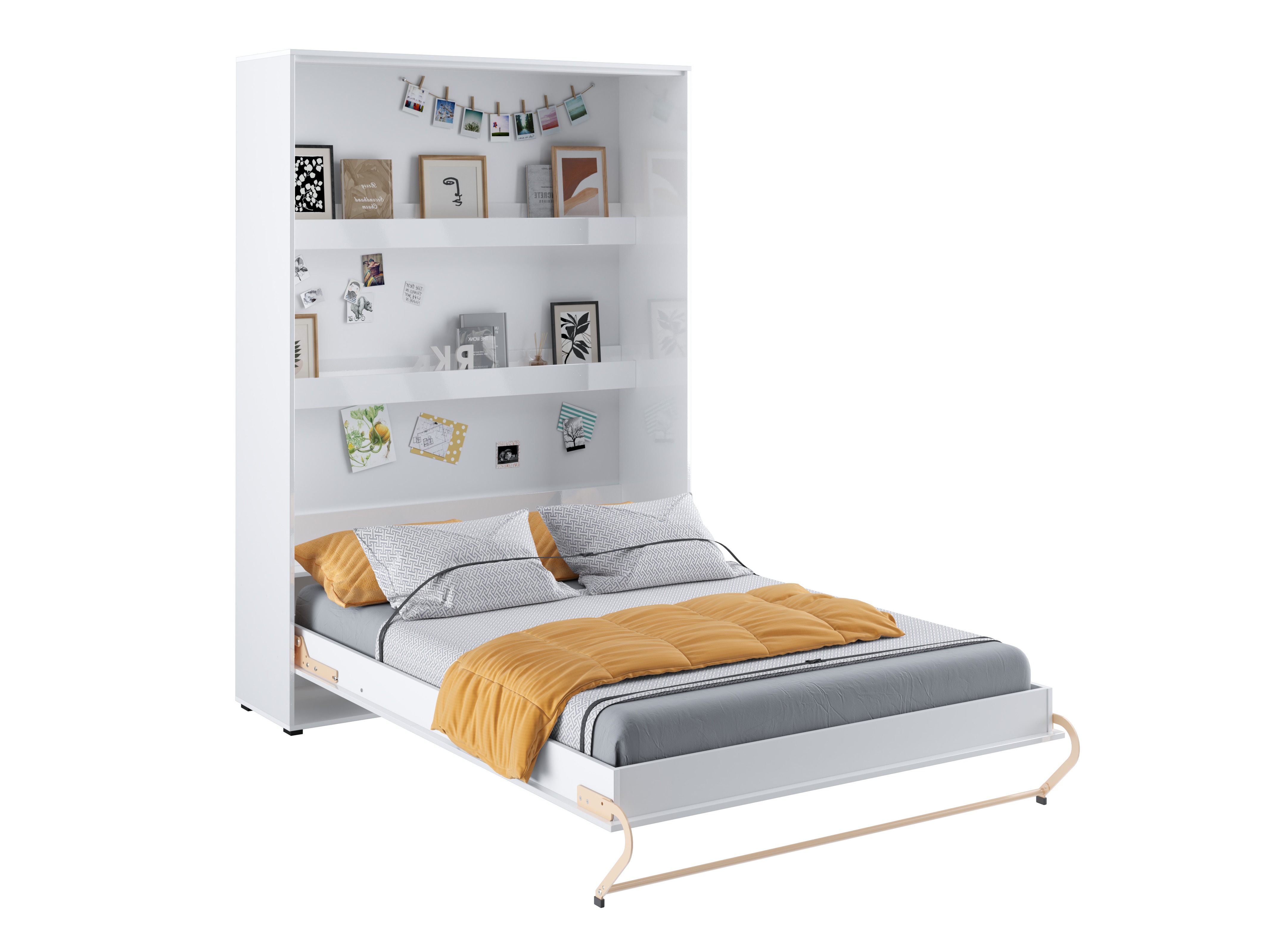 Vægseng Concept Pro Lenart III (Hvid + Glansfuld hvid)
