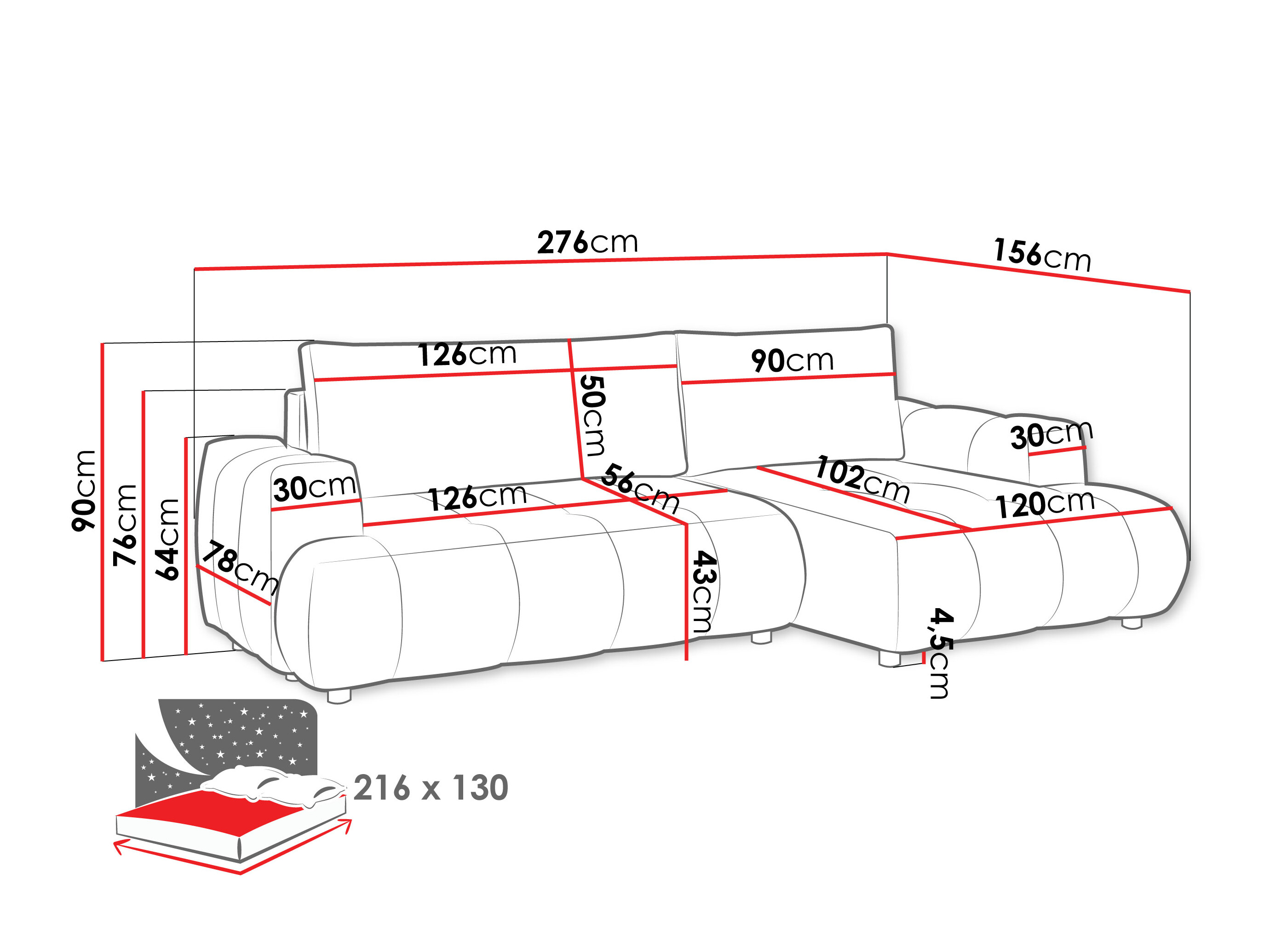 Hjørnesofa Columbus 266 (Velo 636)