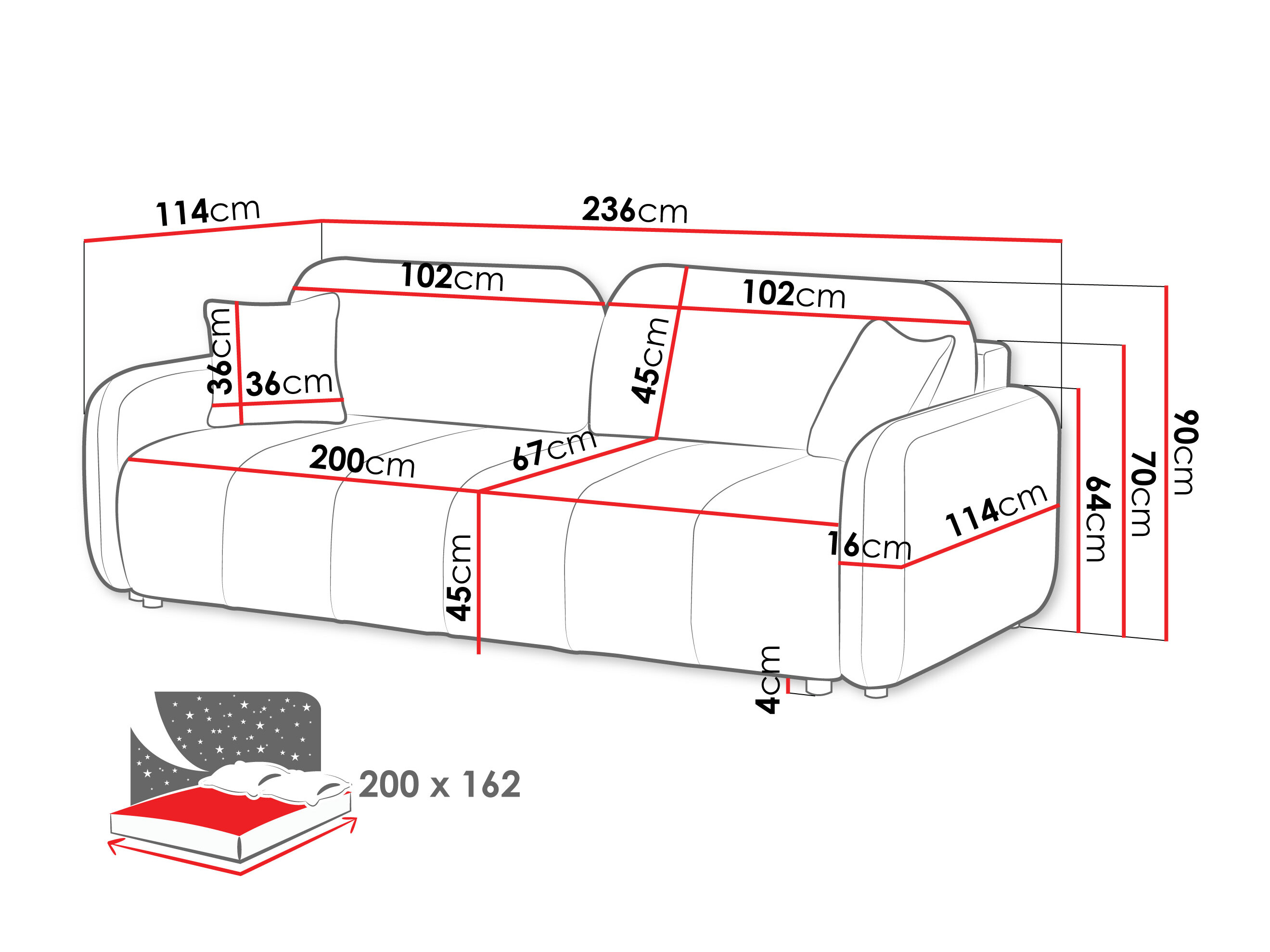 Sovesofa Clinton 102 (Lambi 12)