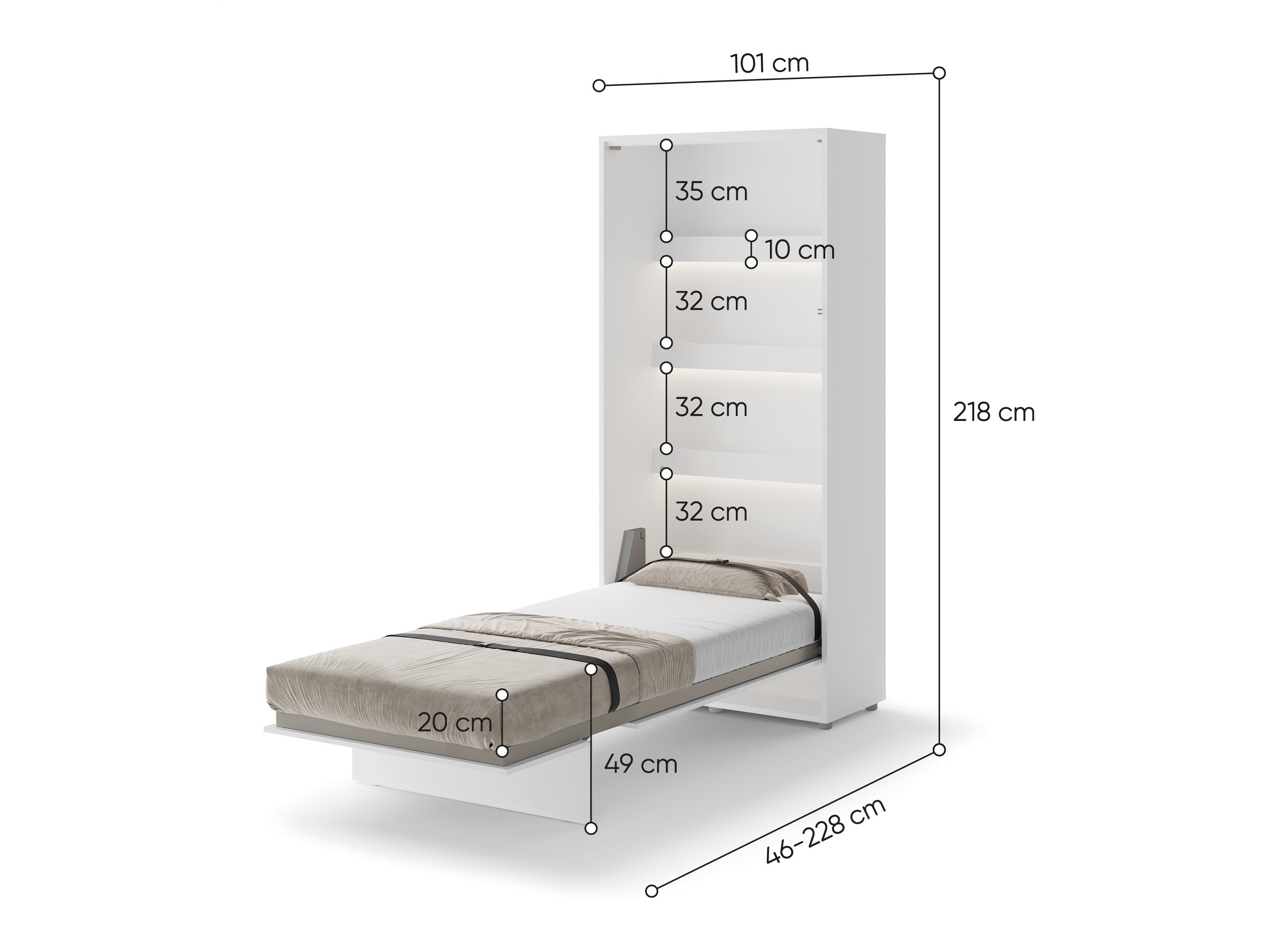 Vægseng Concept Lenart (Grå)