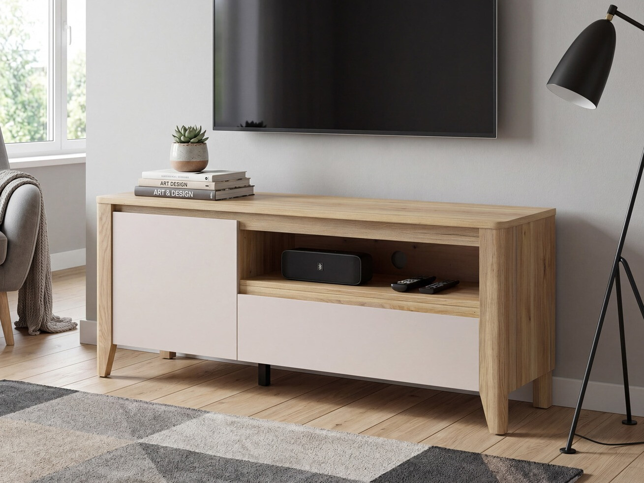 TV-bord Talduno 100 (Lys eg + Kashmir)