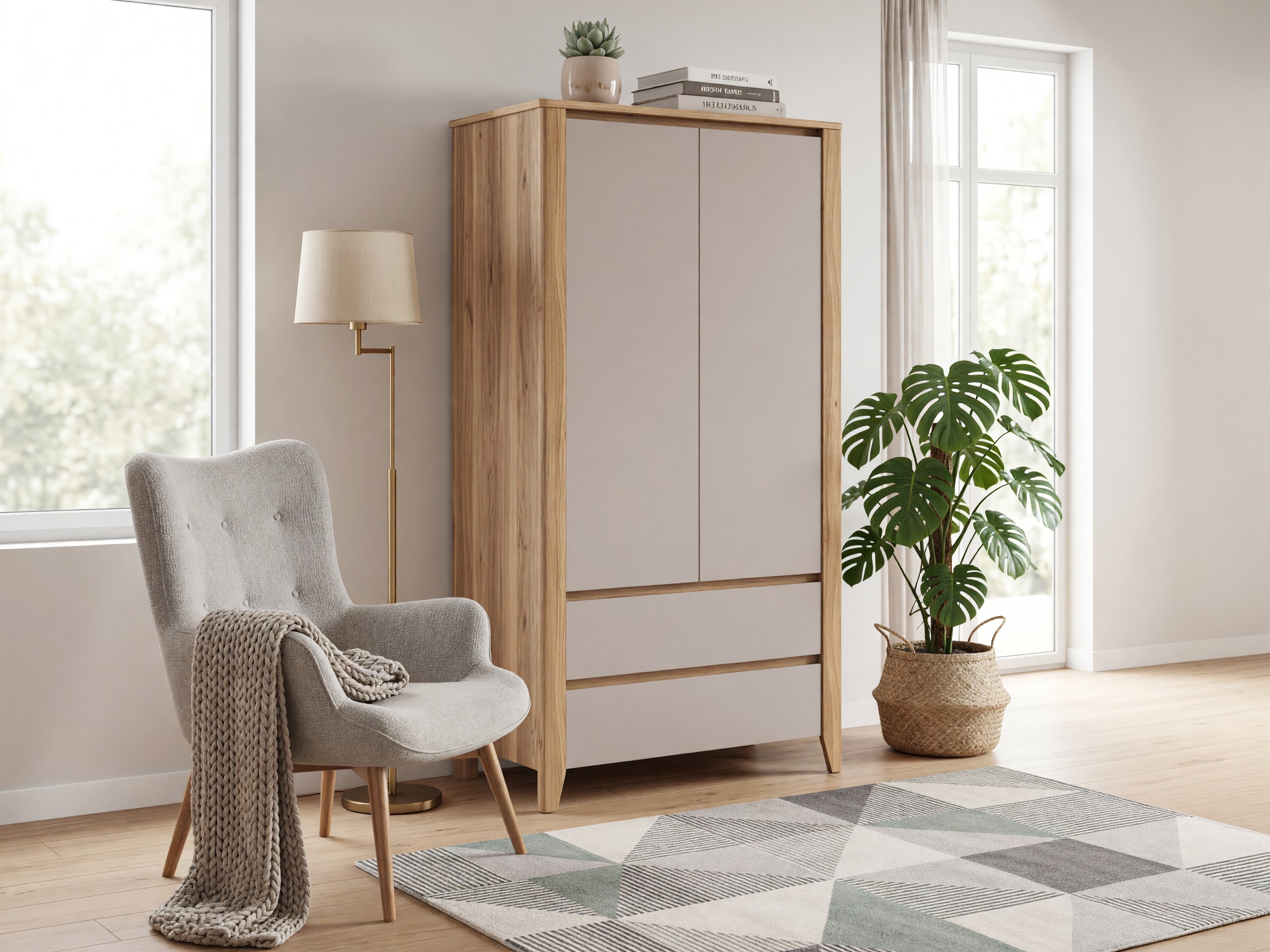 Garderobeskab Talduno 103 (Lys eg + Kashmir)