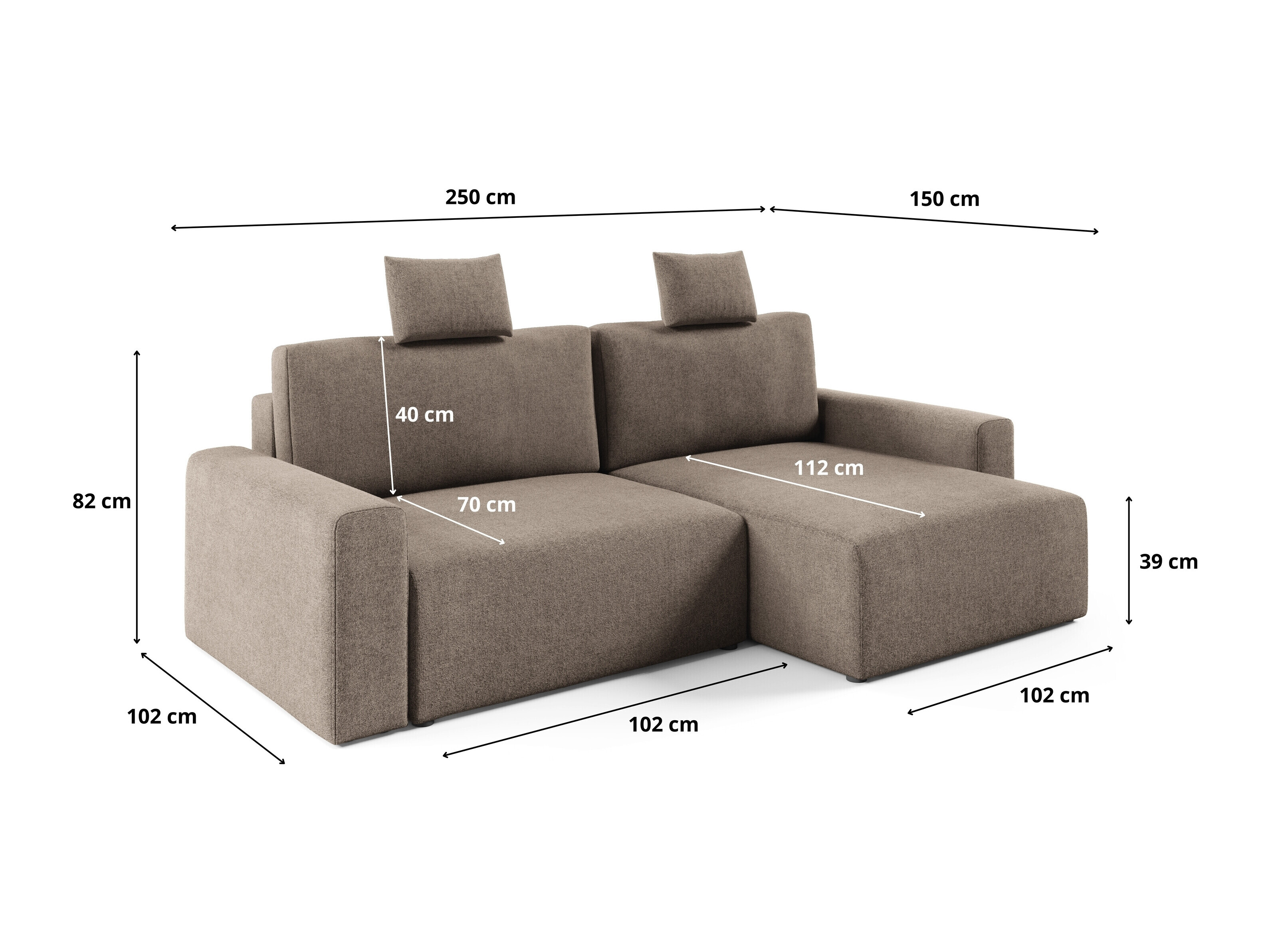 Hjørnesofa Franklin 225 (Sicuro 50)