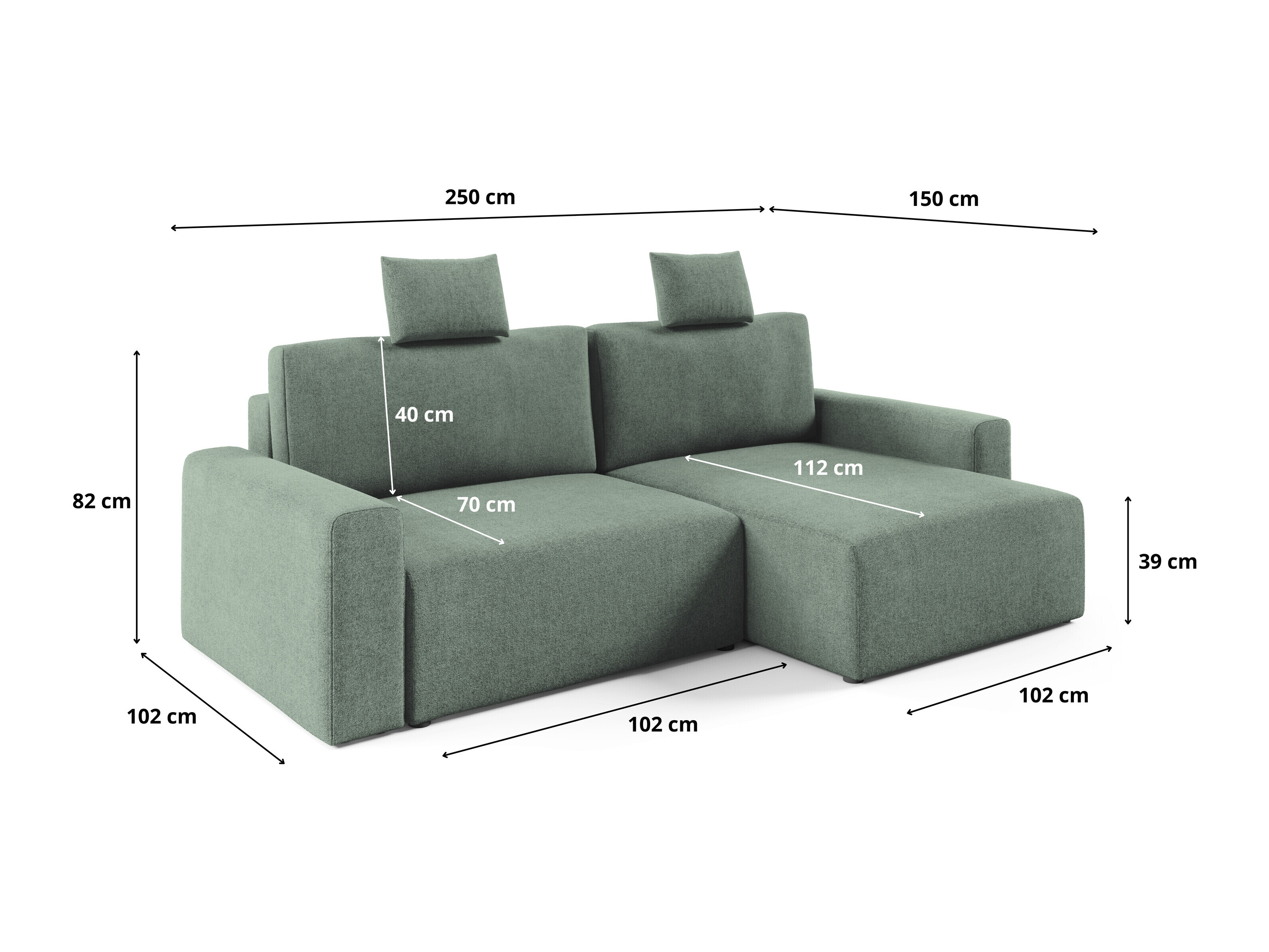 Hjørnesofa Franklin 225 (Sicuro 5)