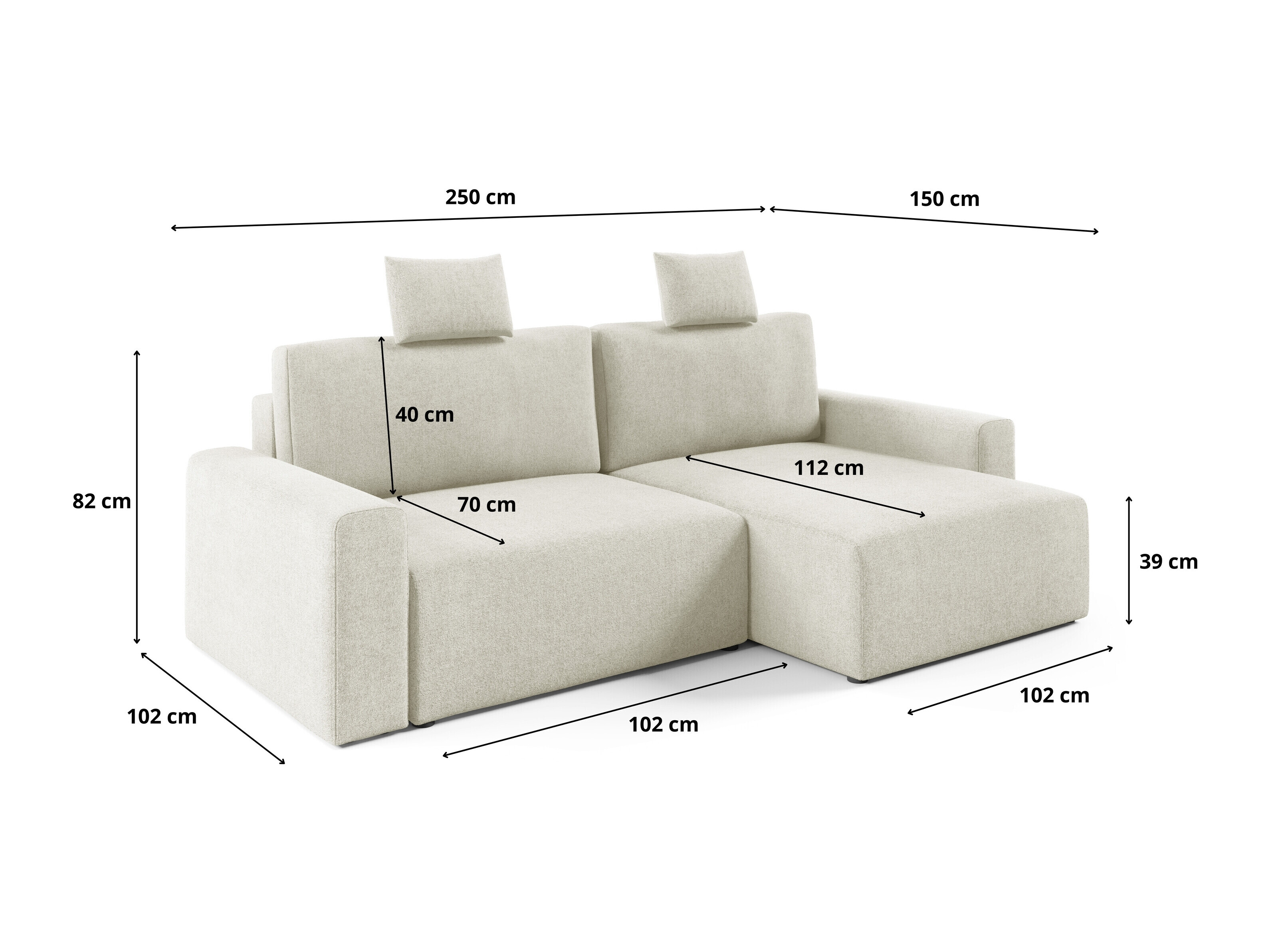 Hjørnesofa Franklin 225 (Sicuro 60)