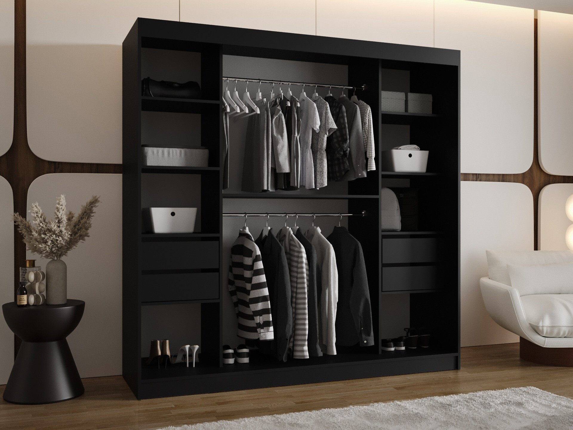 Garderobeskab Hartford 507 (Sort)