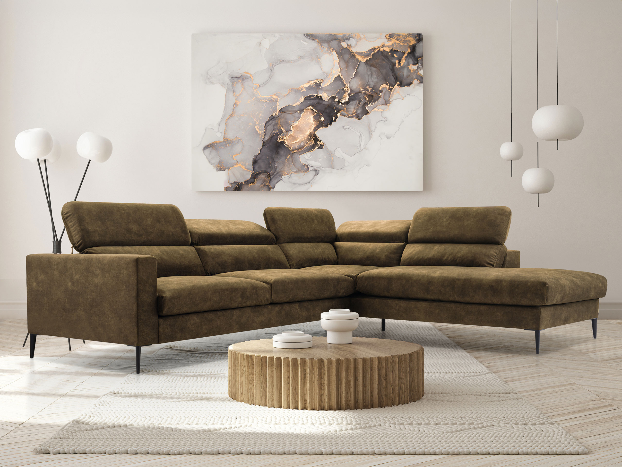 Hjørnesofa Lufkin 151 (Palladium 10)
