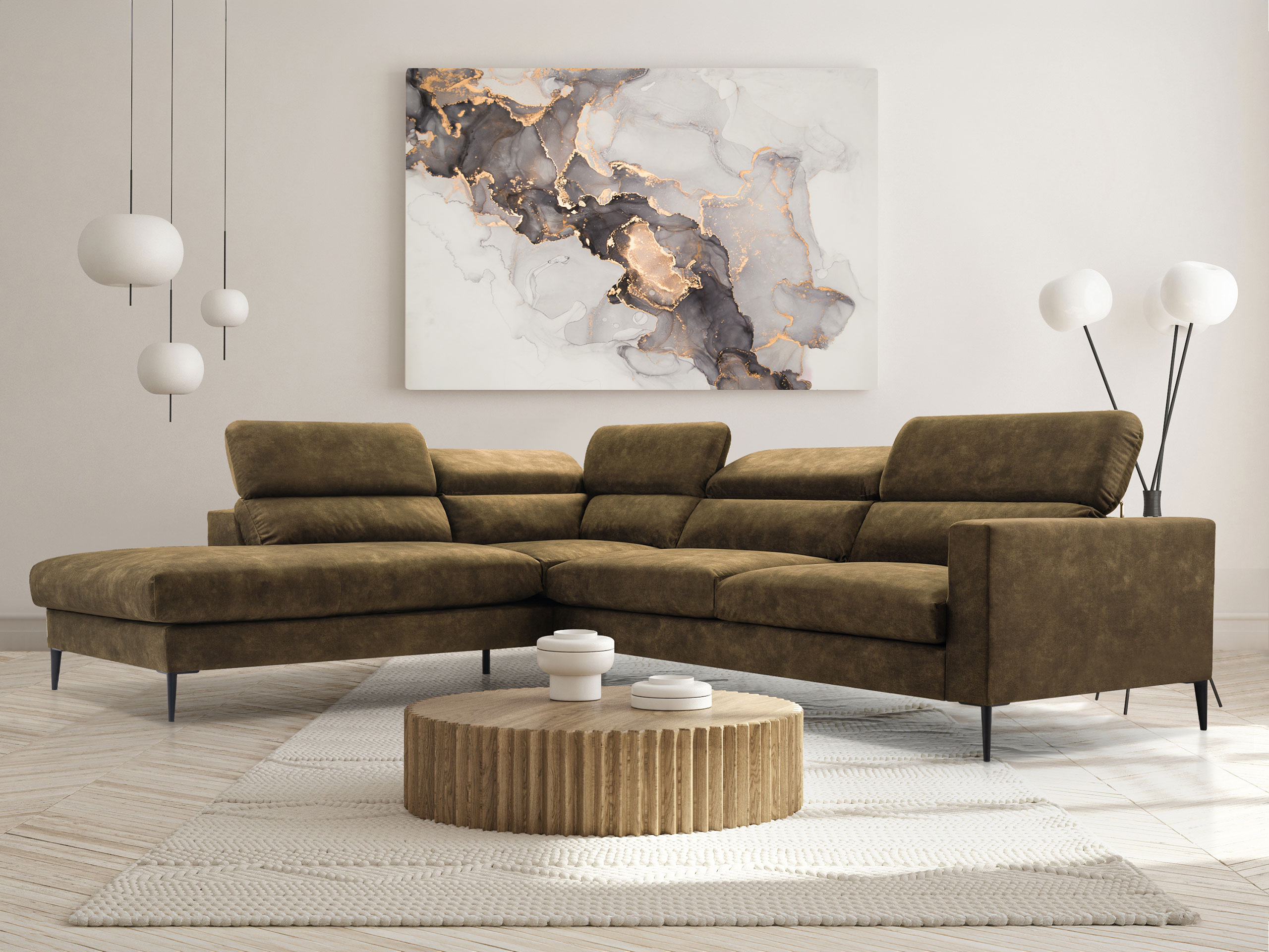 Hjørnesofa Lufkin 151 (Palladium 10)