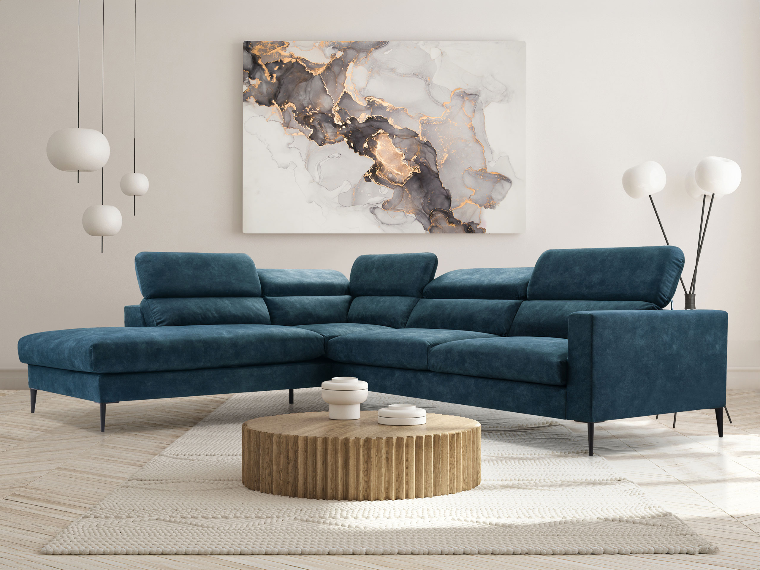 Hjørnesofa Lufkin 151 (Palladium 13)